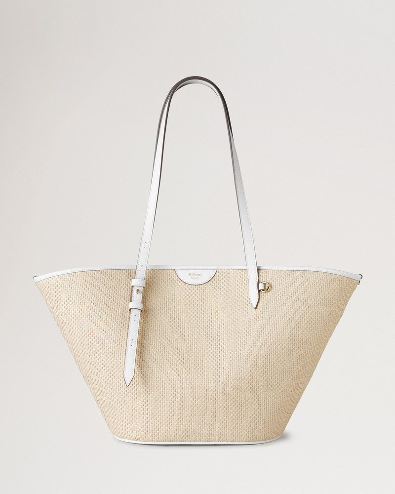 Basket Tote White Raffia 1