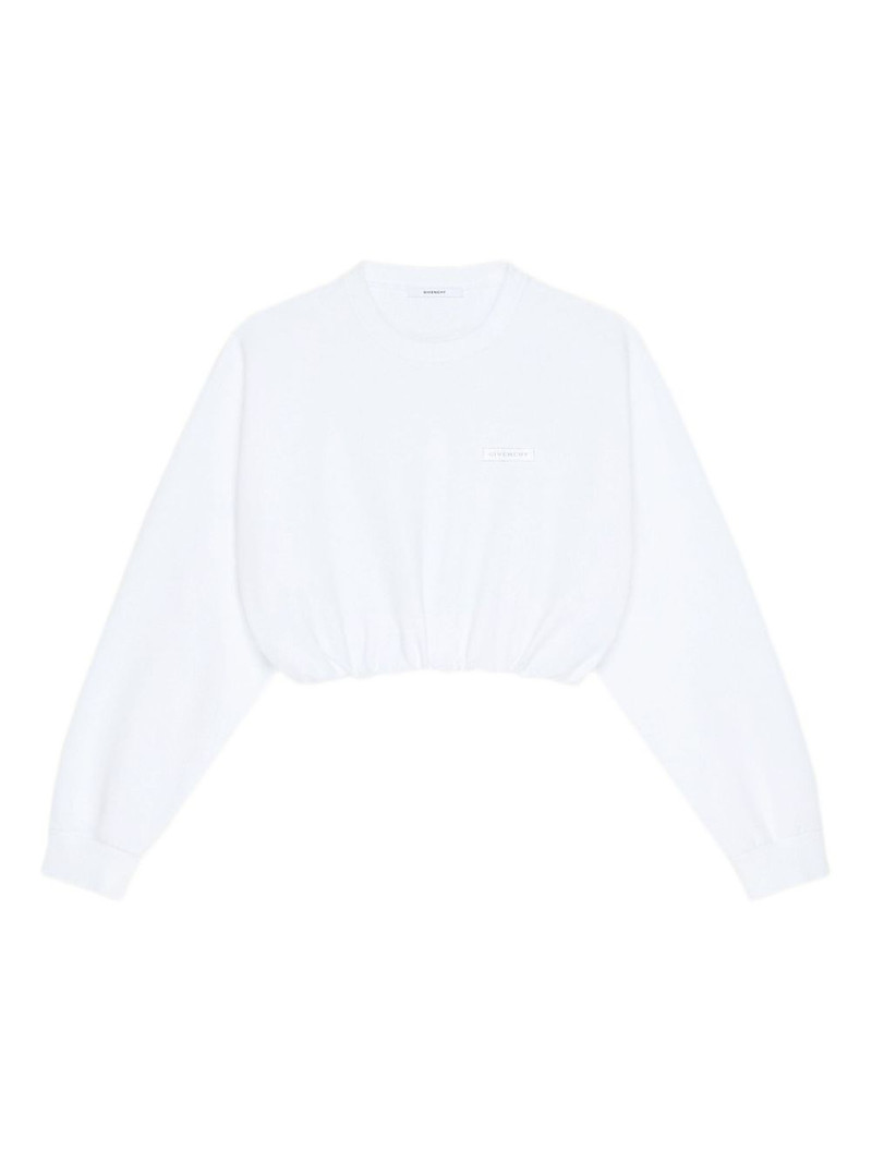 logo-patch cropped sweatshirt 1
