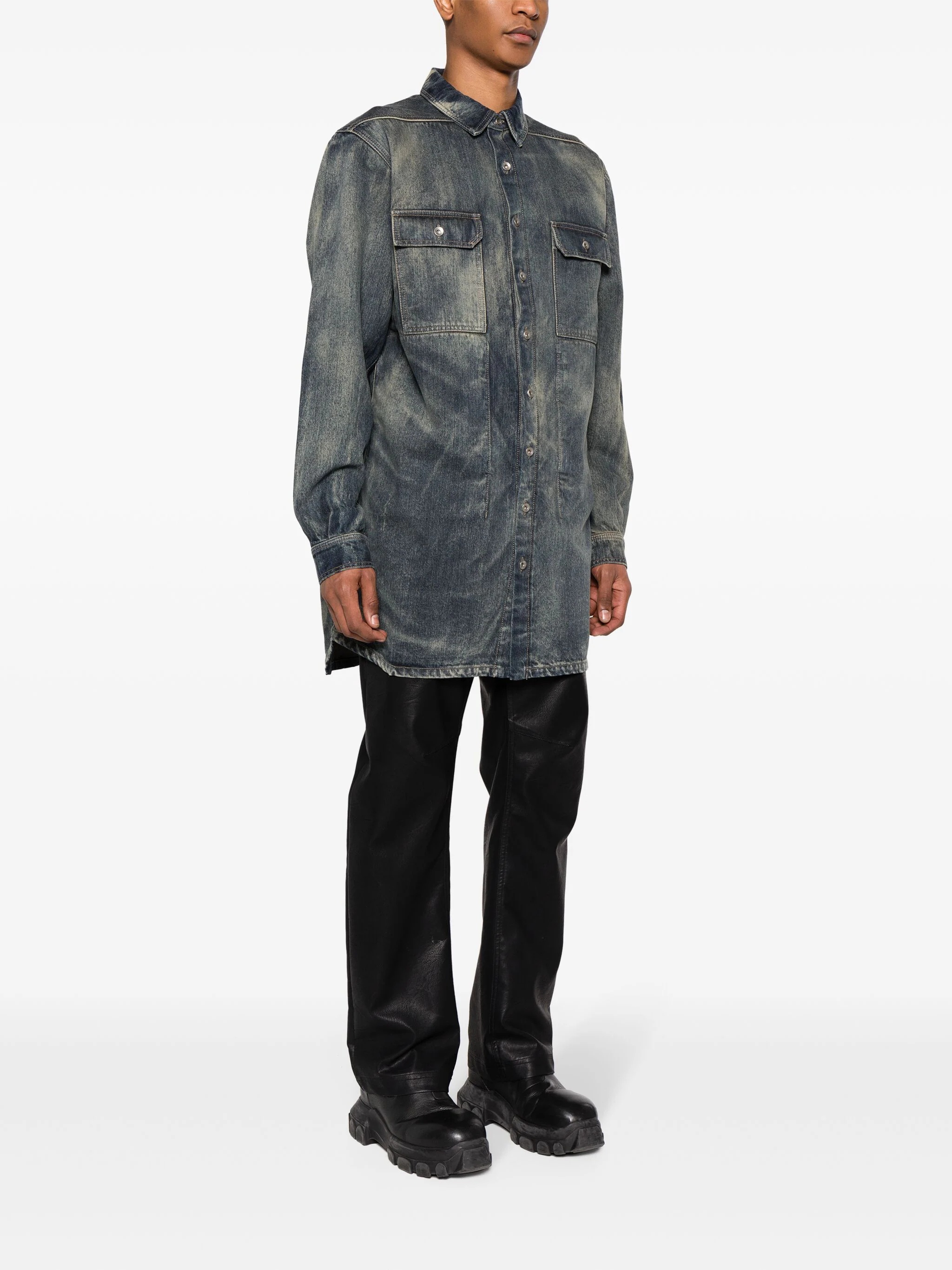 RICK OWENS DRKSHDW Men Denim Jumbo Outershirt - 1