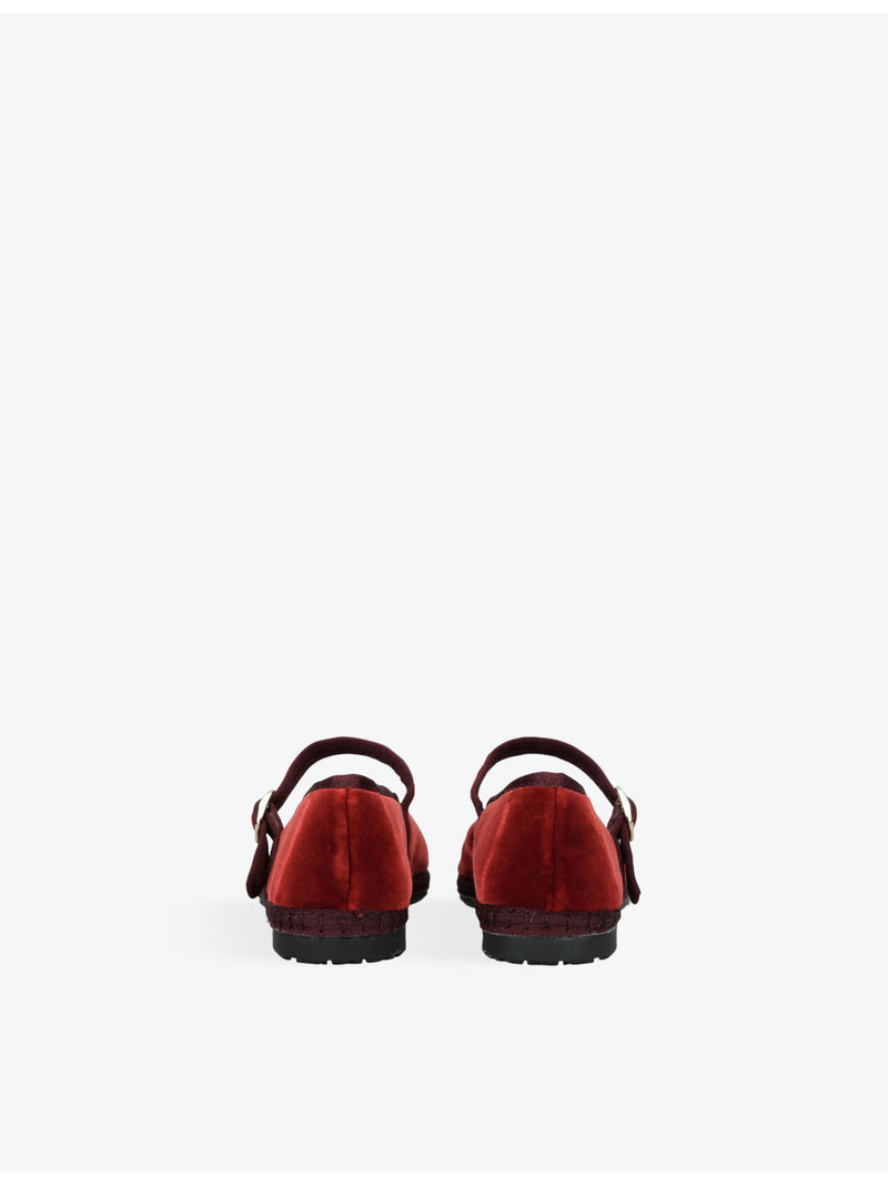 FLABELUS Pierre Sienna Velvet Mary-Jane Flats outlook