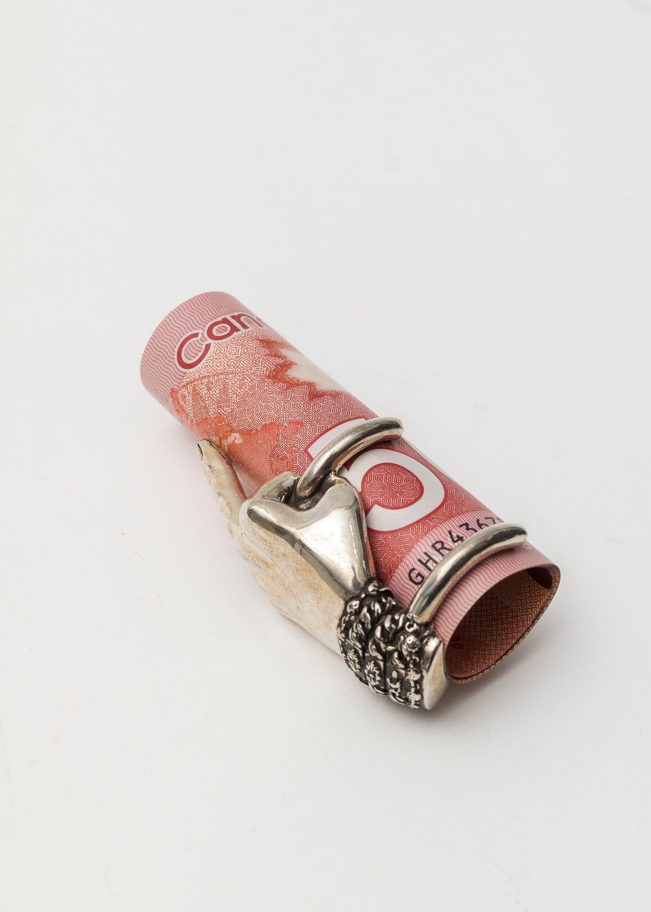 Chrome Hearts Silver Middle Finger Money Roll - 6