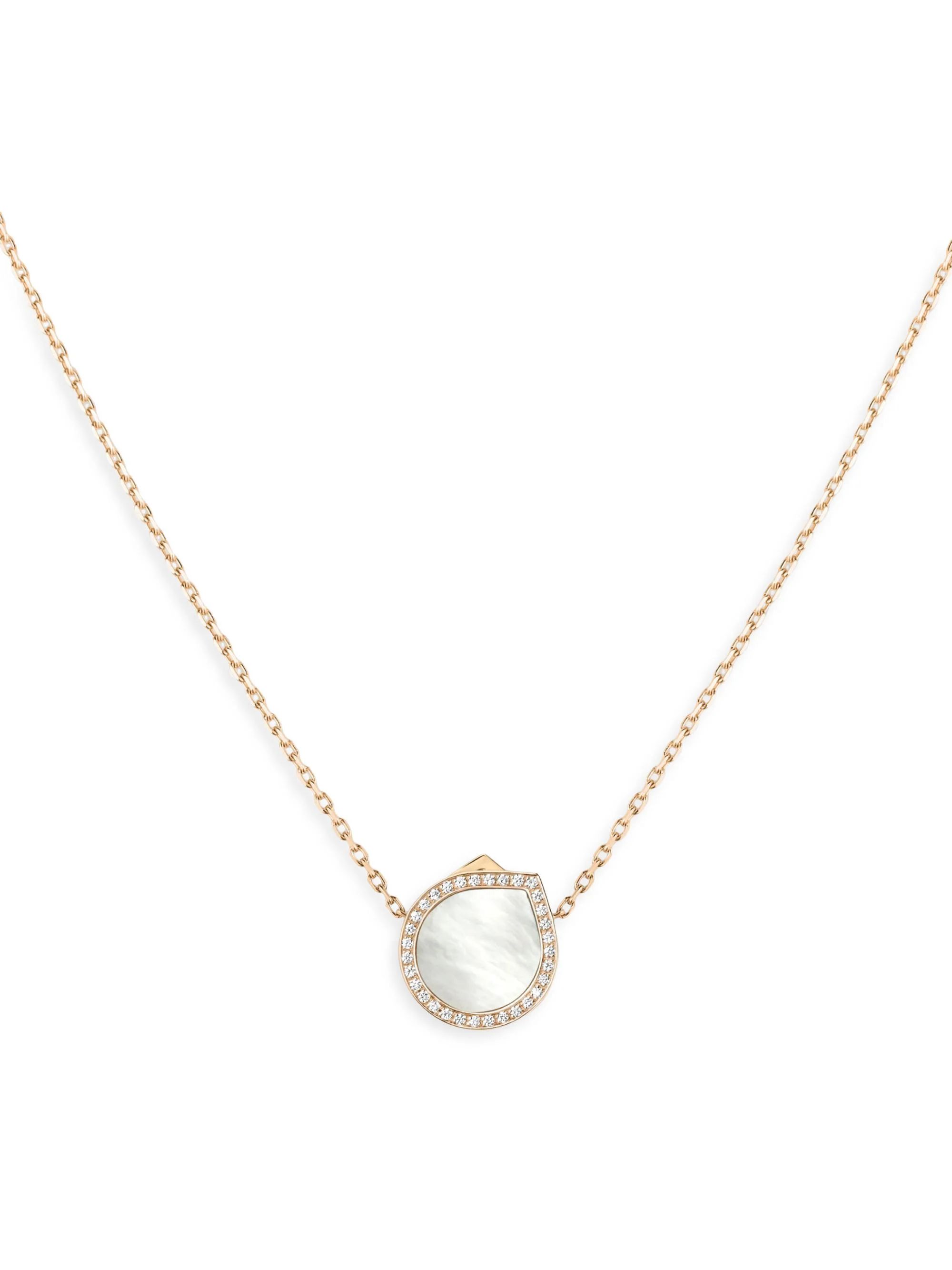 Women's Antifer 18K Rose Gold, Mother-Of-Pearl & 0.18 TCW Diamond Pendant Necklace - Mother Of Pearl - 1