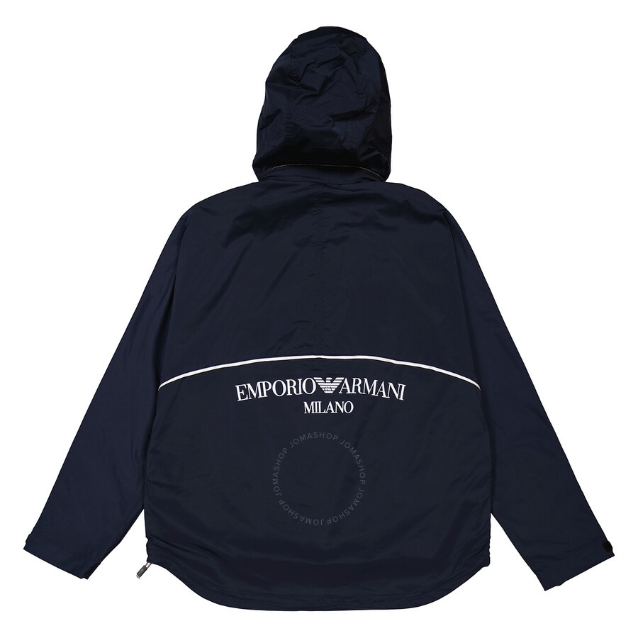 Emporio Armani Navy Nylon Full Zip Logo Blouson Jacket - 2