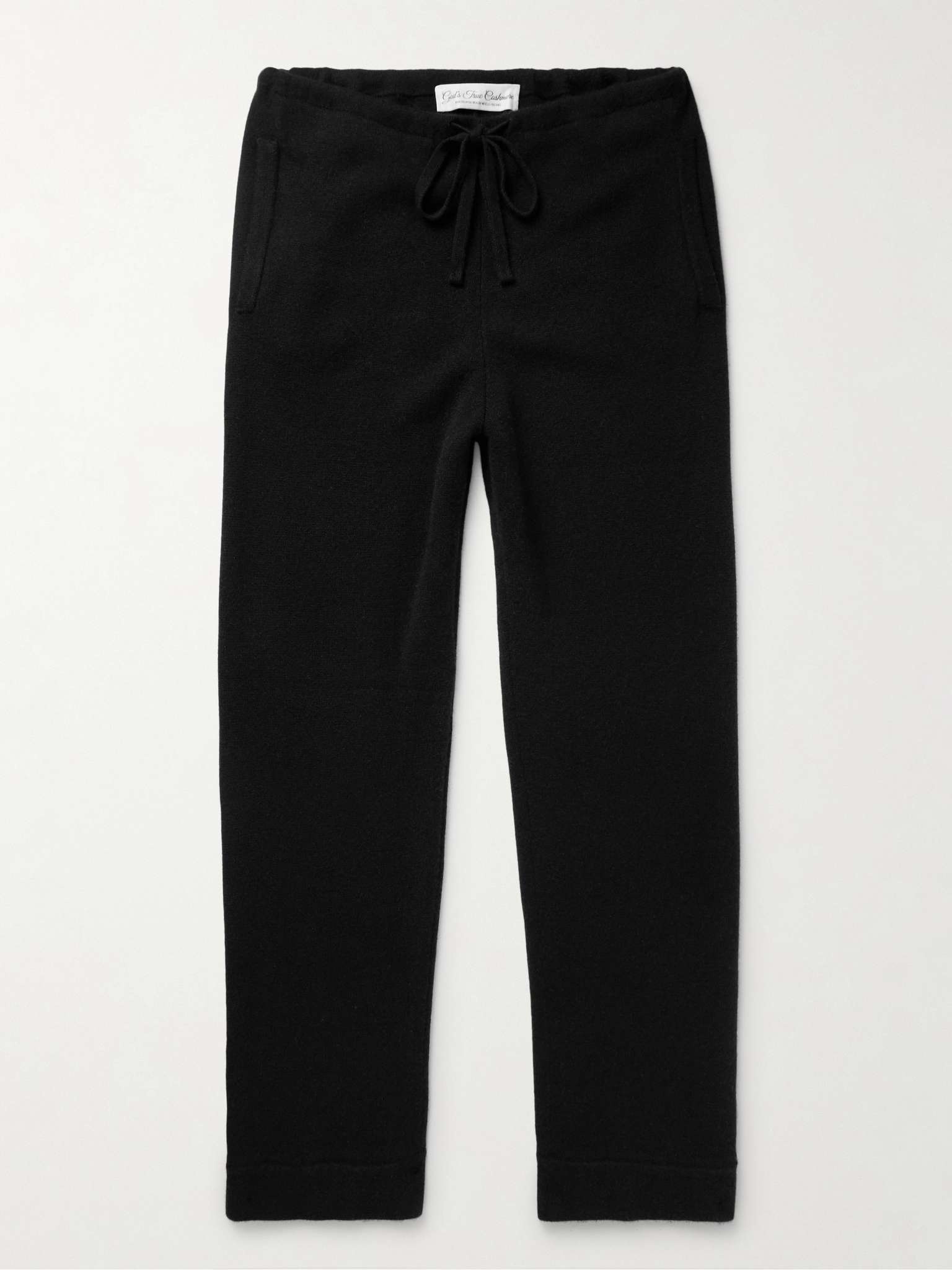 Straight-Leg Cashmere Drawstring Trousers - 1