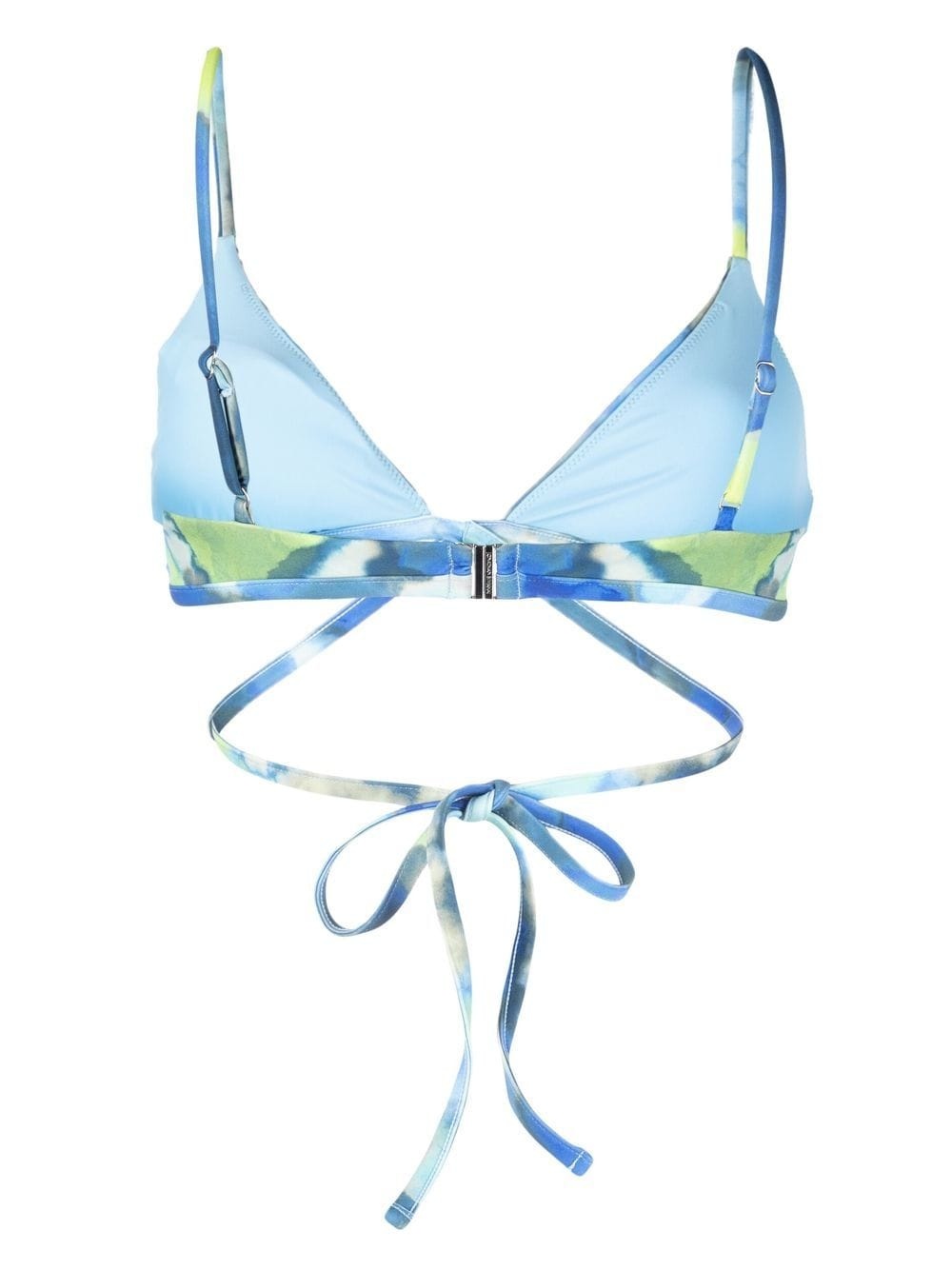 watercolour-print triangle bikini top - 2