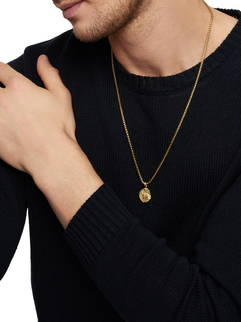 Men's Capricorn Amulet in 18K Yellow Gold, 27MM - Gold 7