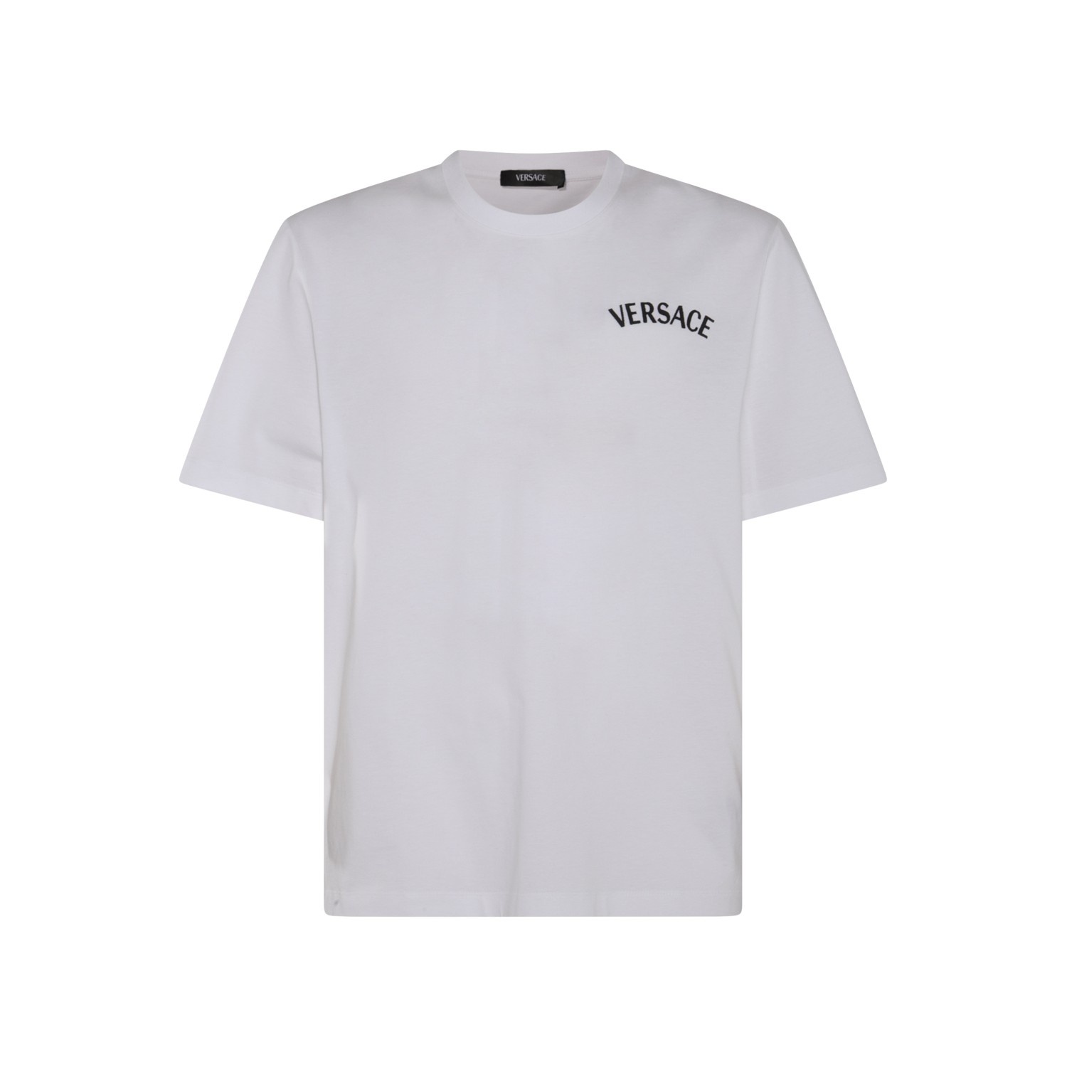 WHITE AND BLACK COTTON T-SHIRT - 1