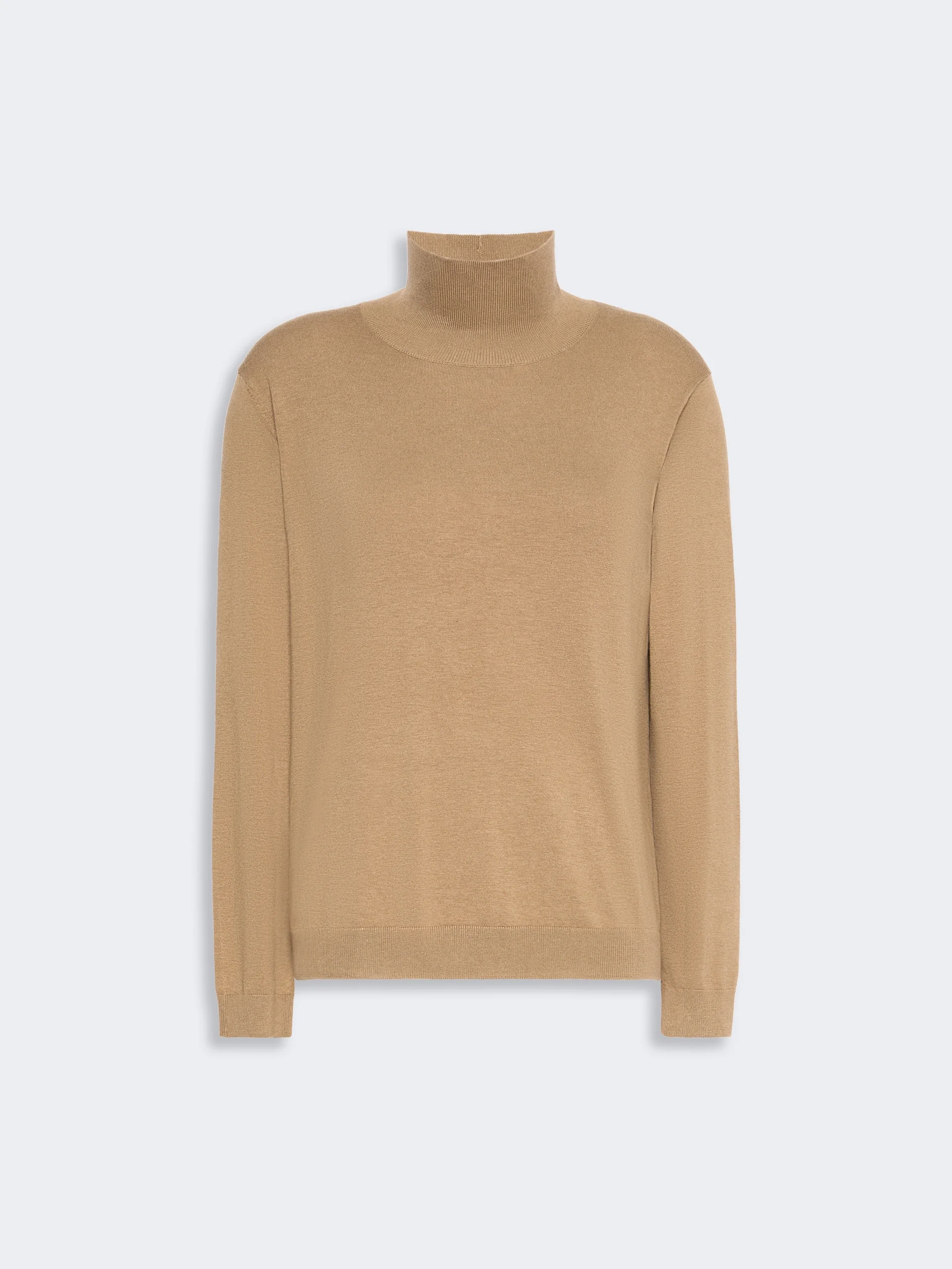KIKU Wool and silk knit turtleneck - CAMEL - 1