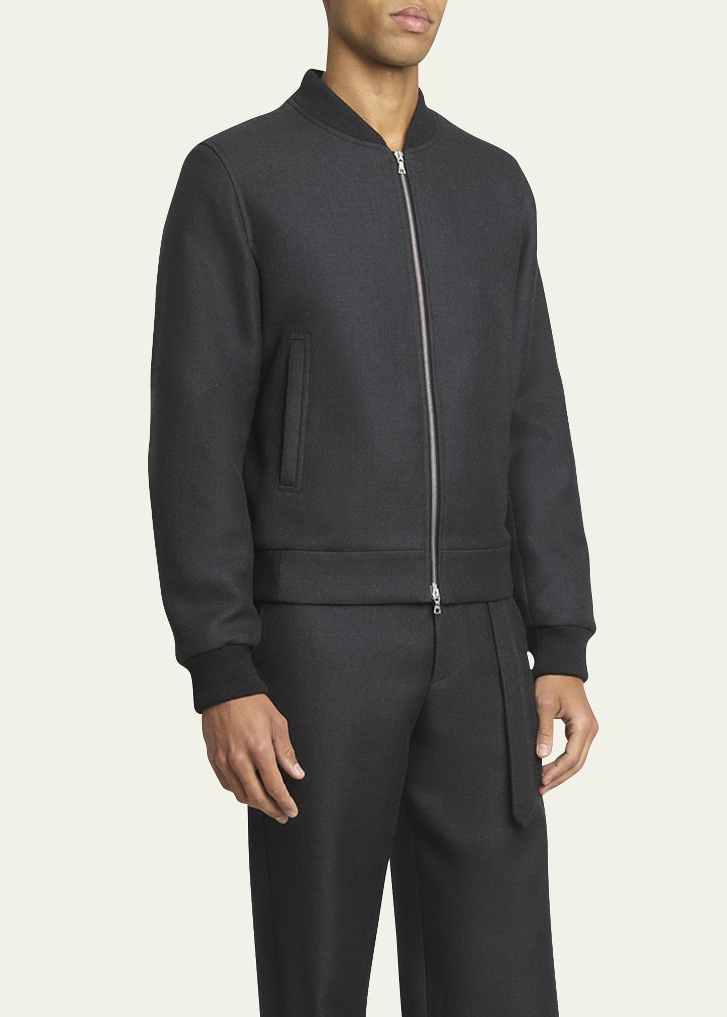 Men's Wool Gabardine Bomber Jacket - 4