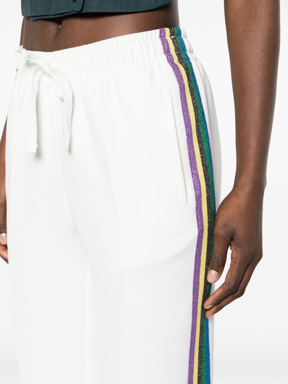 Pomy stripe-detail crepe trousers - 5