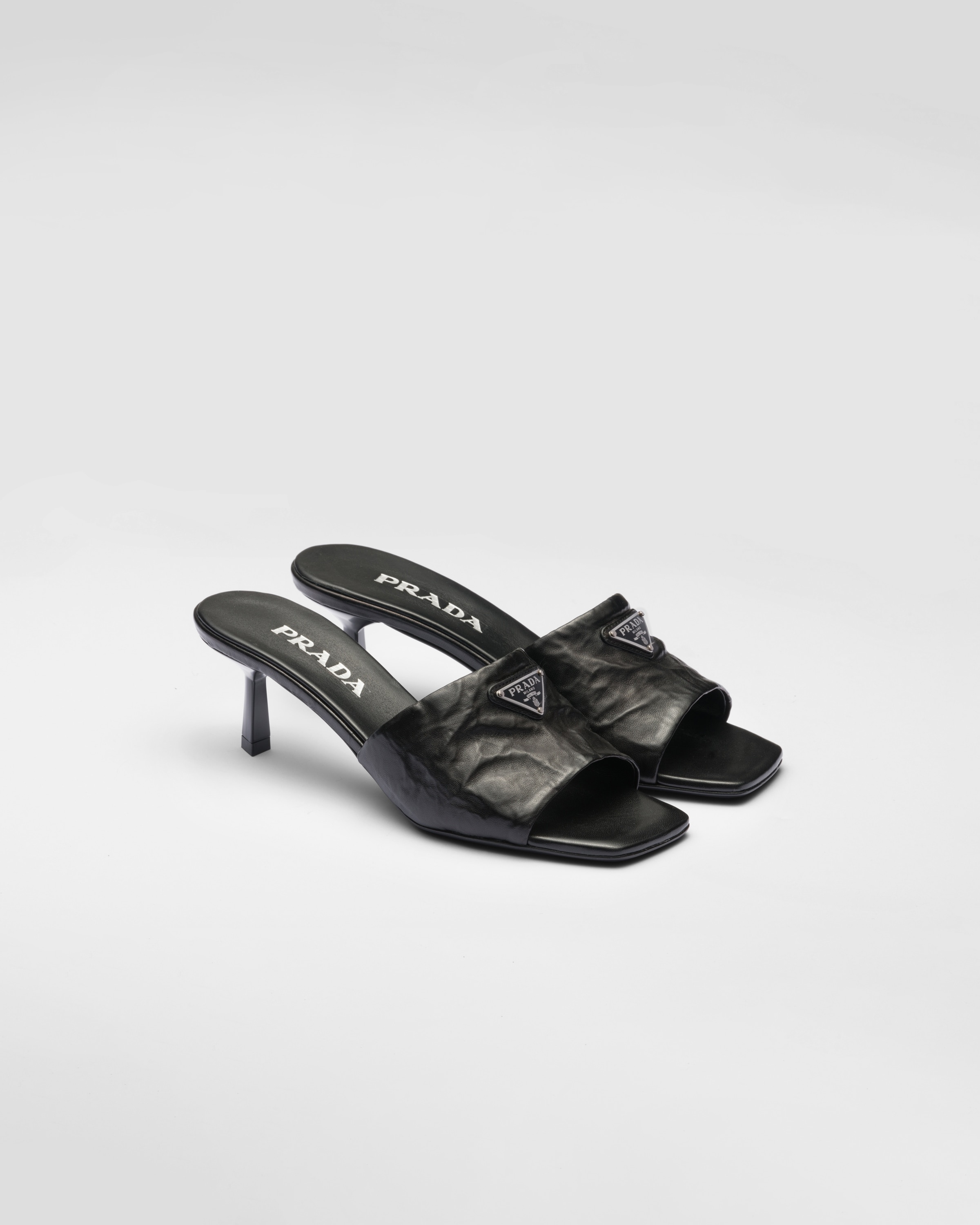 Antiqued nappa leather sandals - 1