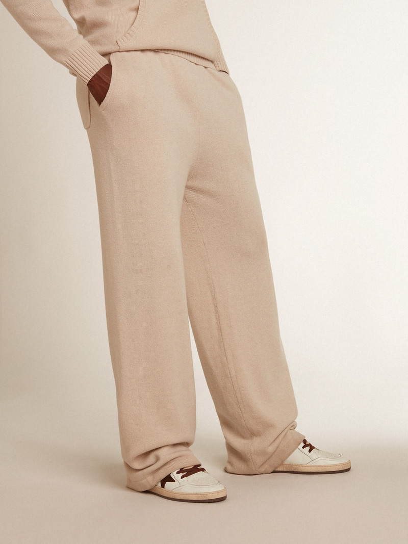 Men’s white cashmere blend joggers 2