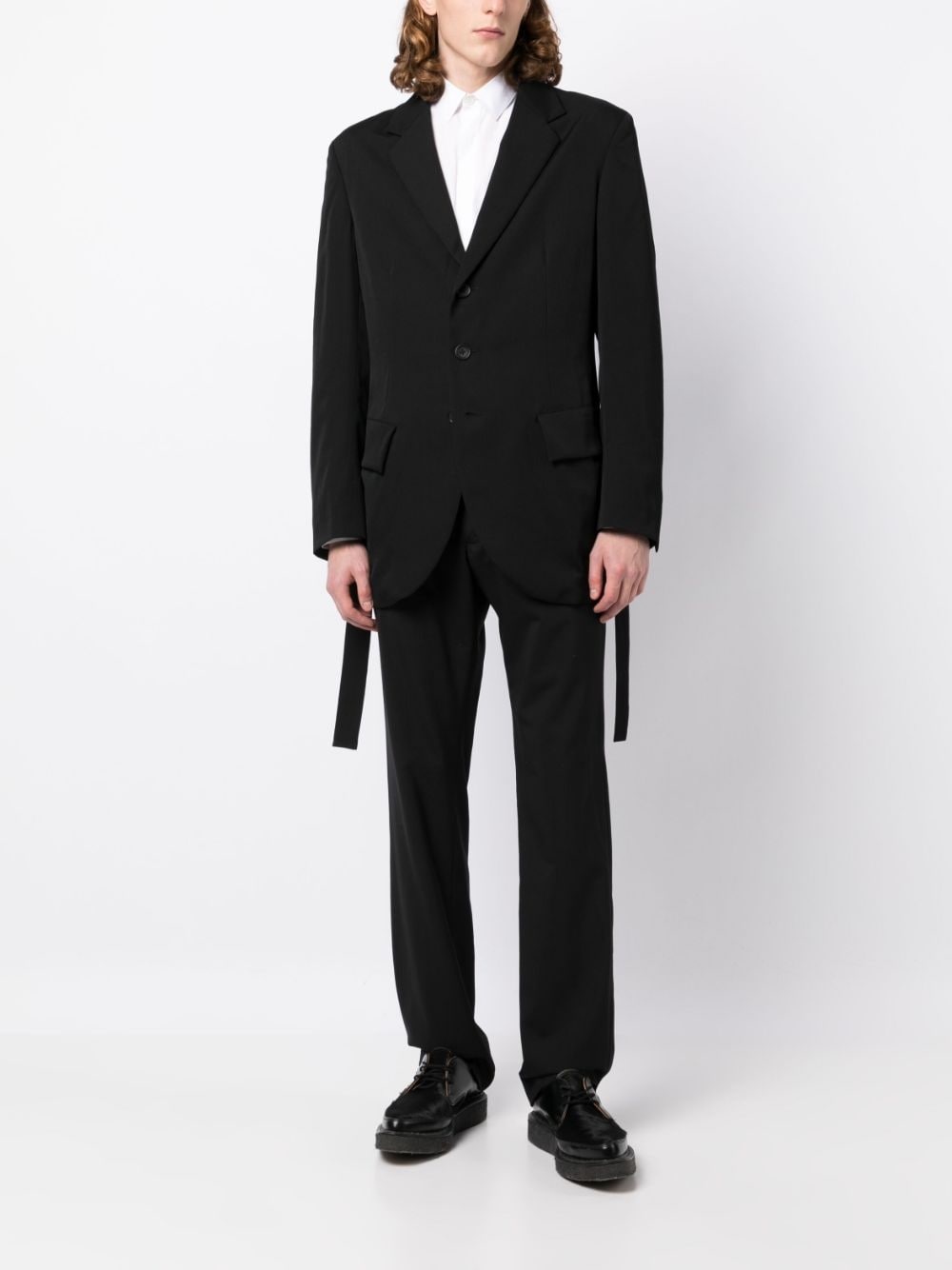 single-breasted notched wool blazer - 2