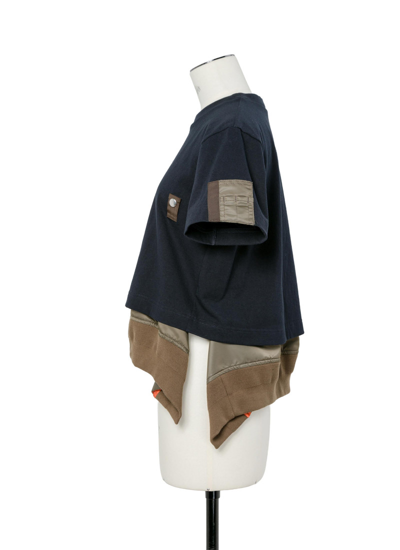 sacai Cotton Jersey x Nylon Twill T-Shirt outlook
