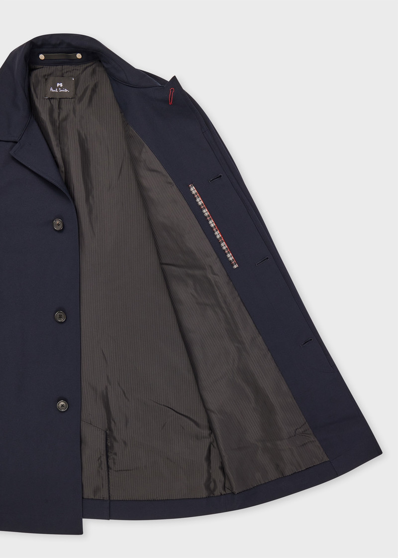 Navy Cotton-Blend Mac 4