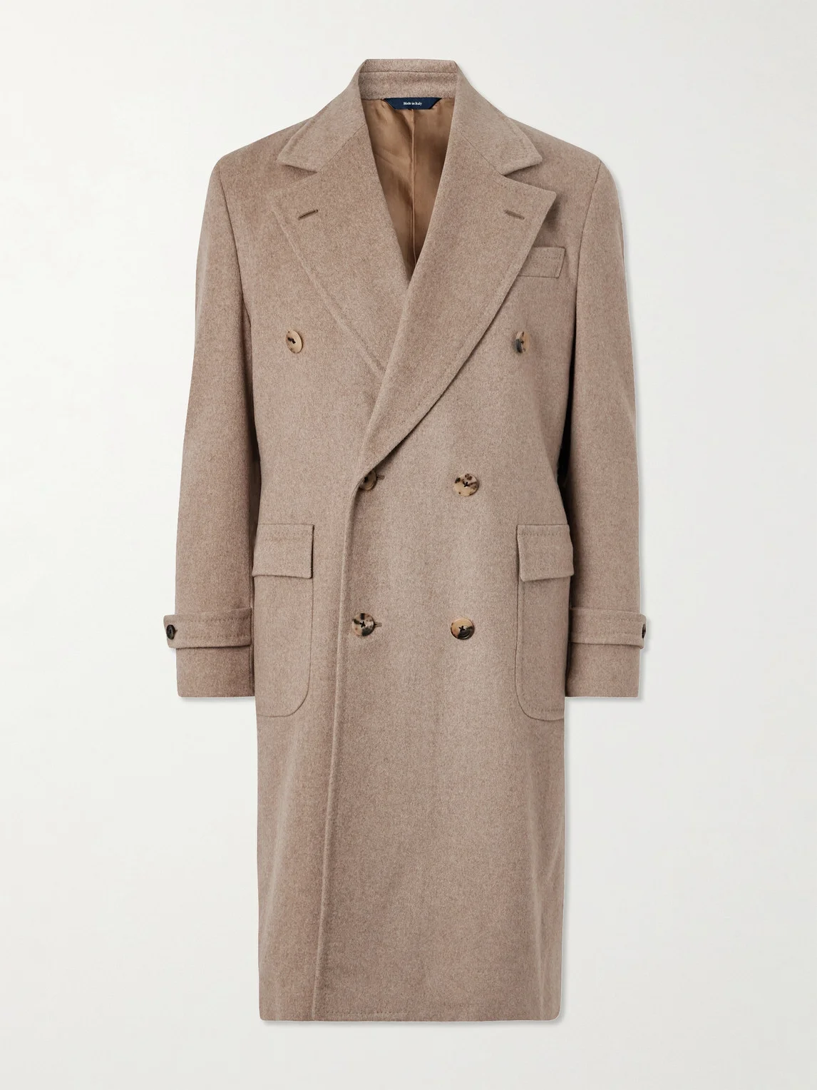 Double-Breasted Cashmere Coat - 1