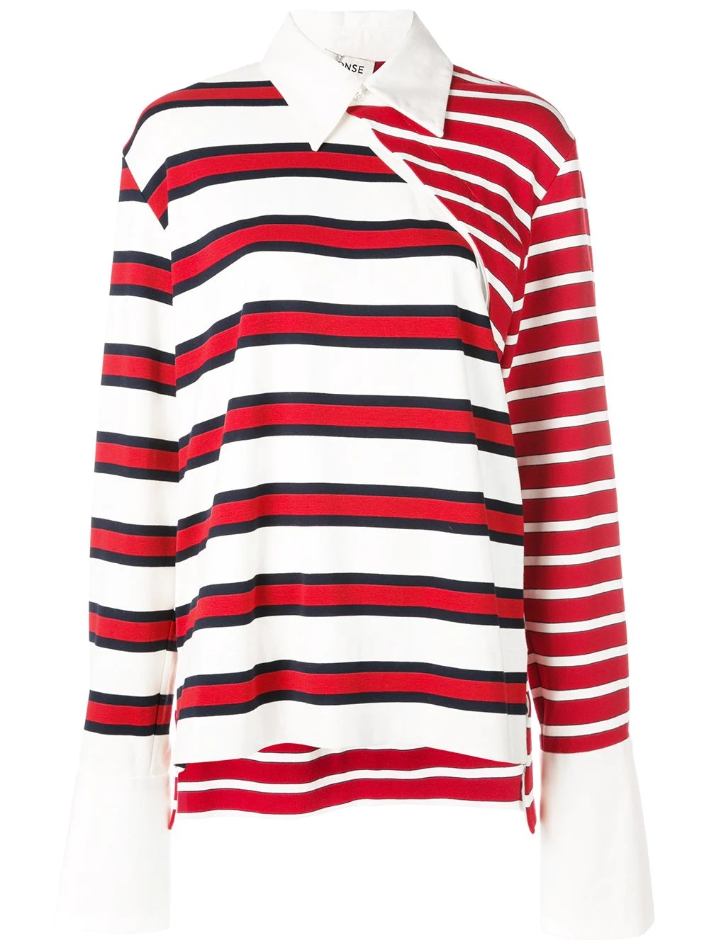 striped twisted rugby top - 1