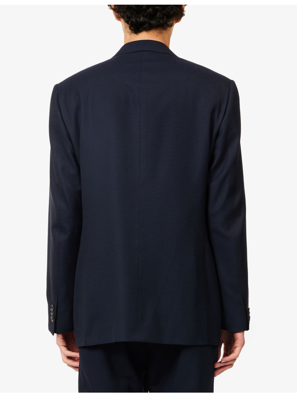 Notched-Collar Long-Sleeved Wool Jacket - 4