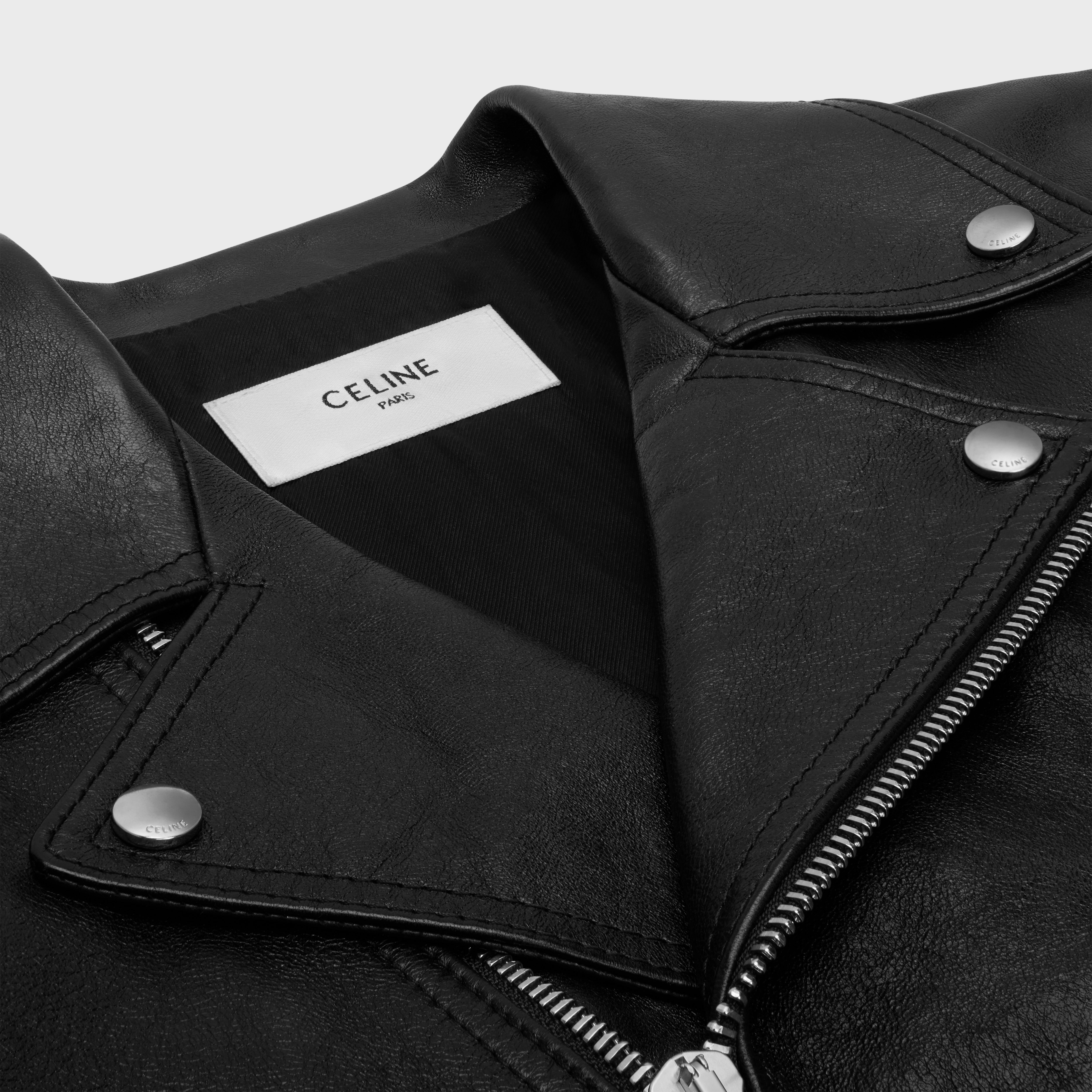 biker jacket with cabochons in calfskin - 3
