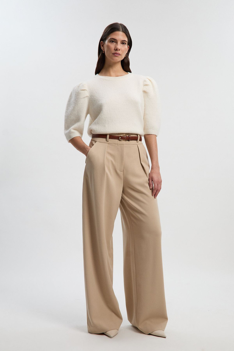 Compact Stretch Essential Tailored Wide Leg Trouser 1