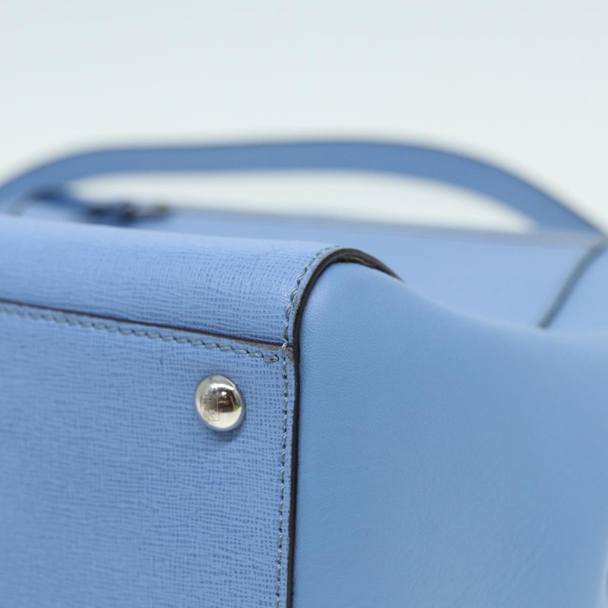 FENDI Hand Bag Leather Blue - 14
