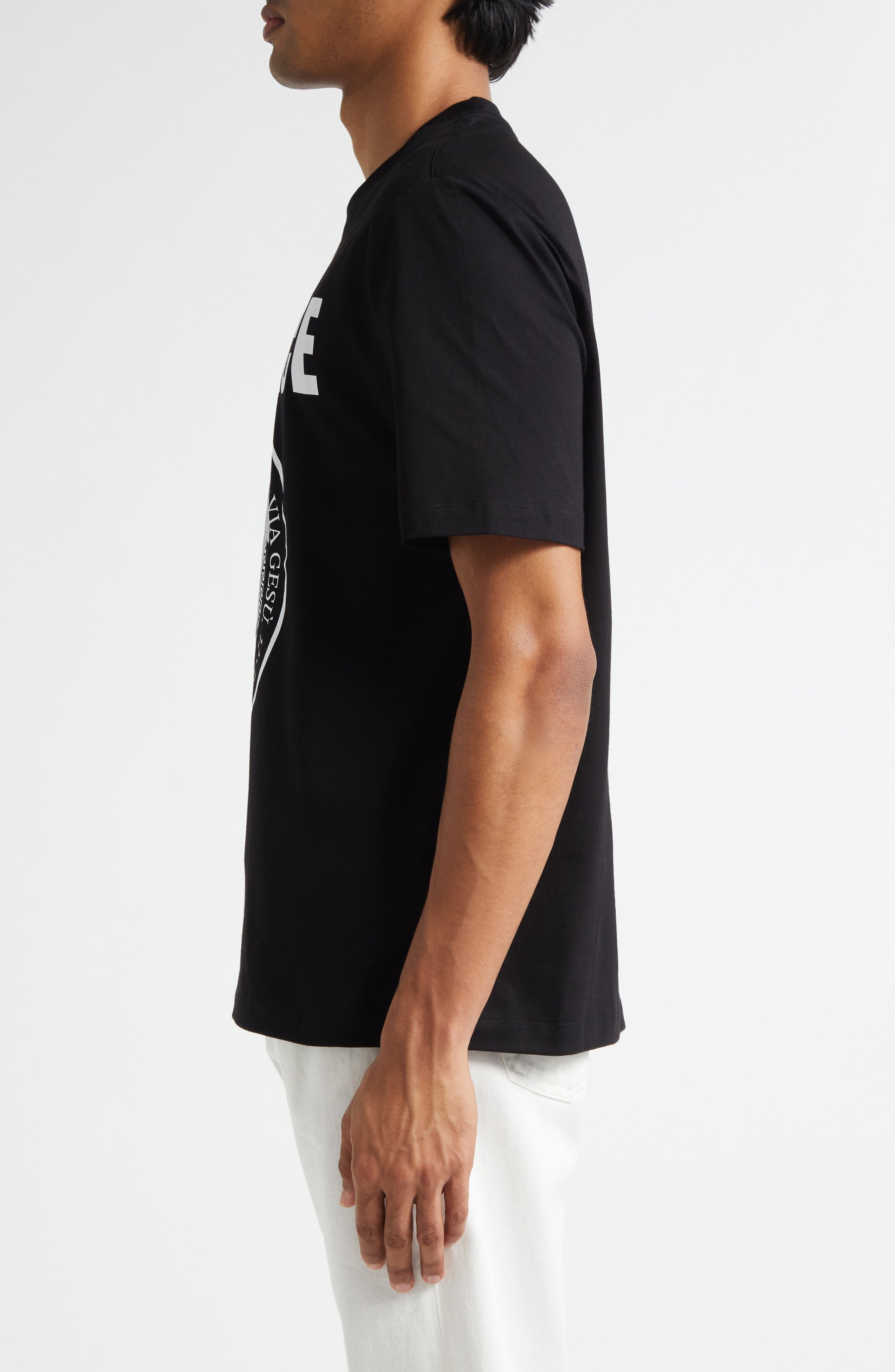 Versace Medusa Compact Cotton Jersey Graphic T-Shirt in Black at Nordstrom - 4