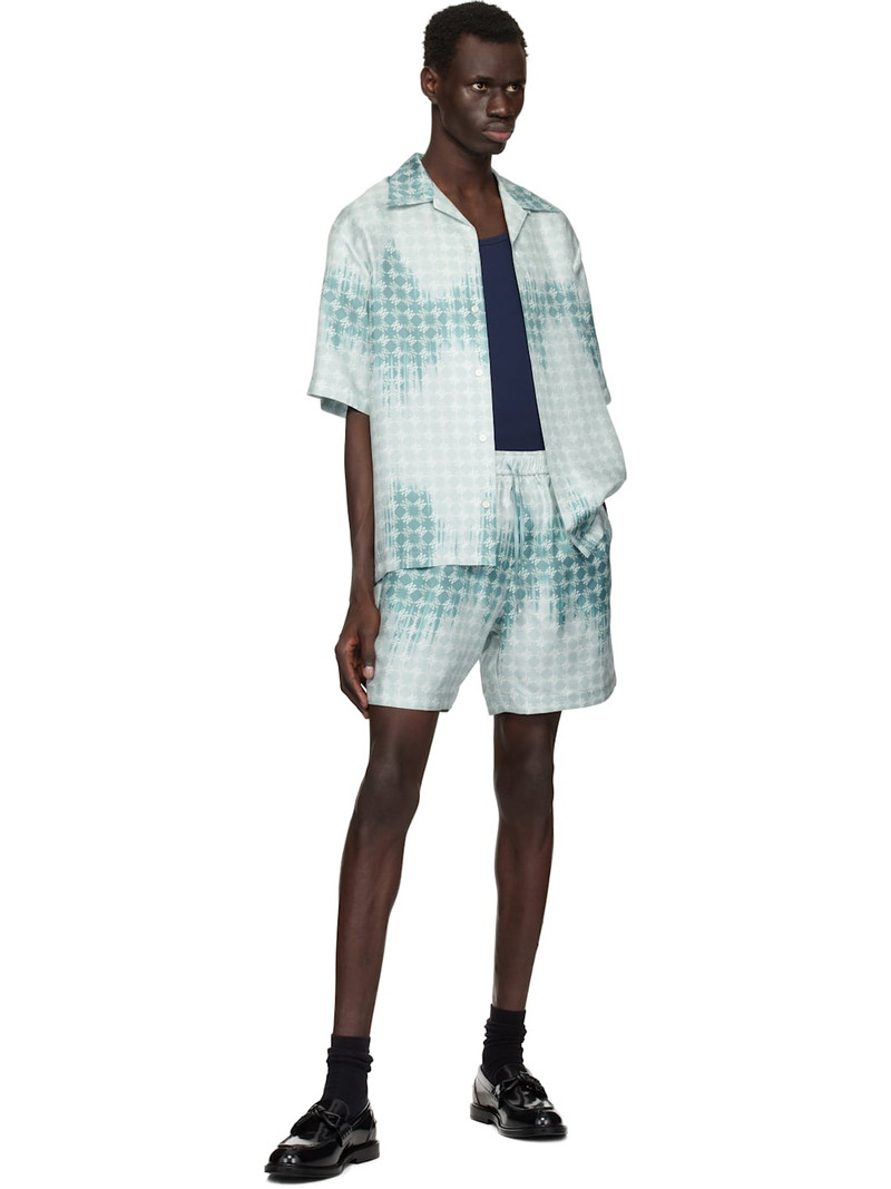 AMIRI Blue 'MA' Quad Bleached Shorts outlook