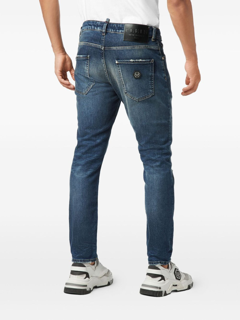 distressed logo-plaque jeans 3
