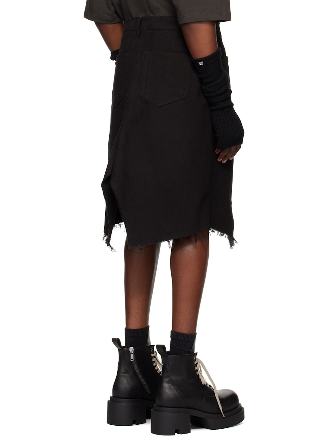 Black Porterville Slivered Denim Skirt - 3
