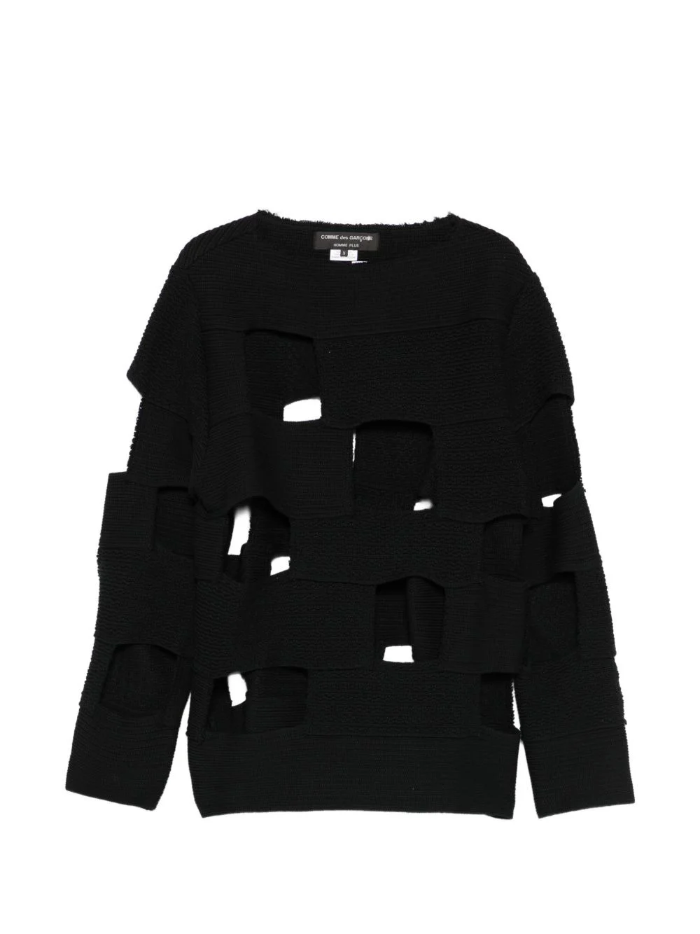 panelled knitted crew neck sweater - 1