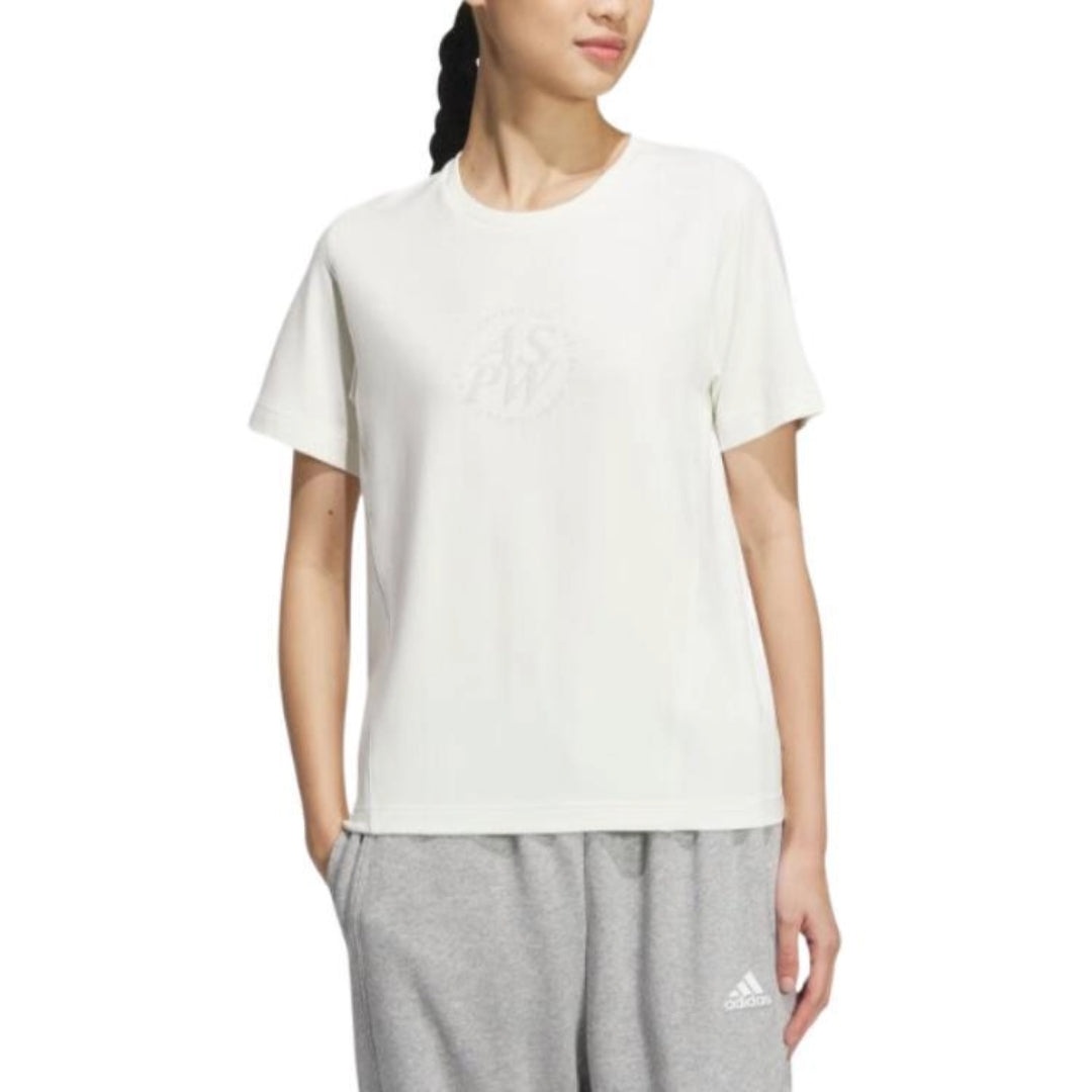 (WMNS) adidas Letter Printed T-Shirt 'White' JJ3587 - 3