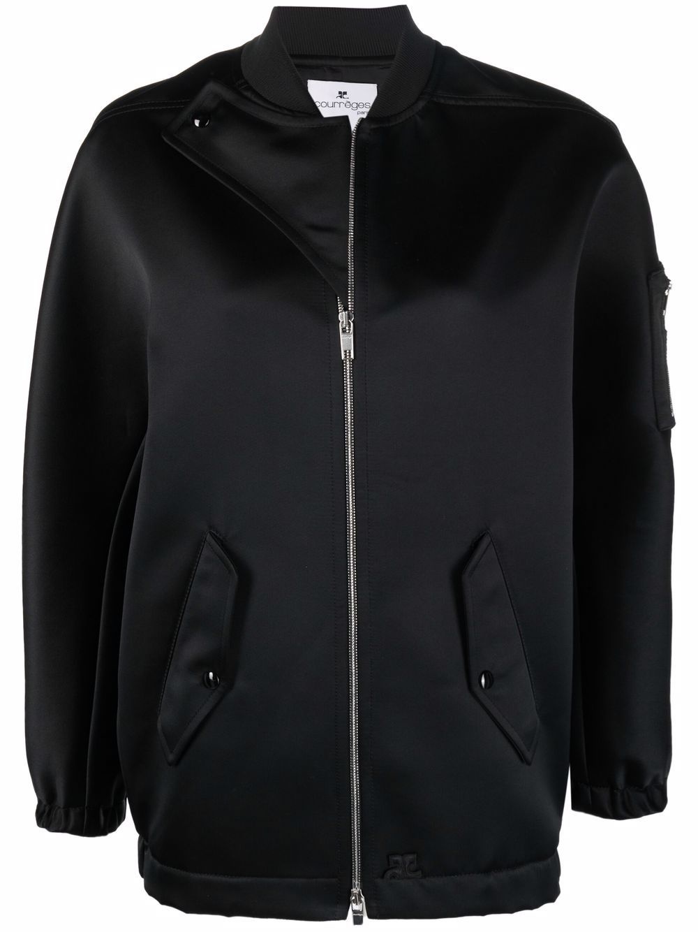 zip-fastening bomber jacket - 1