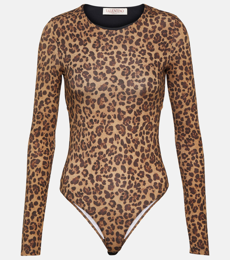 Leopard-print jersey bodysuit 1
