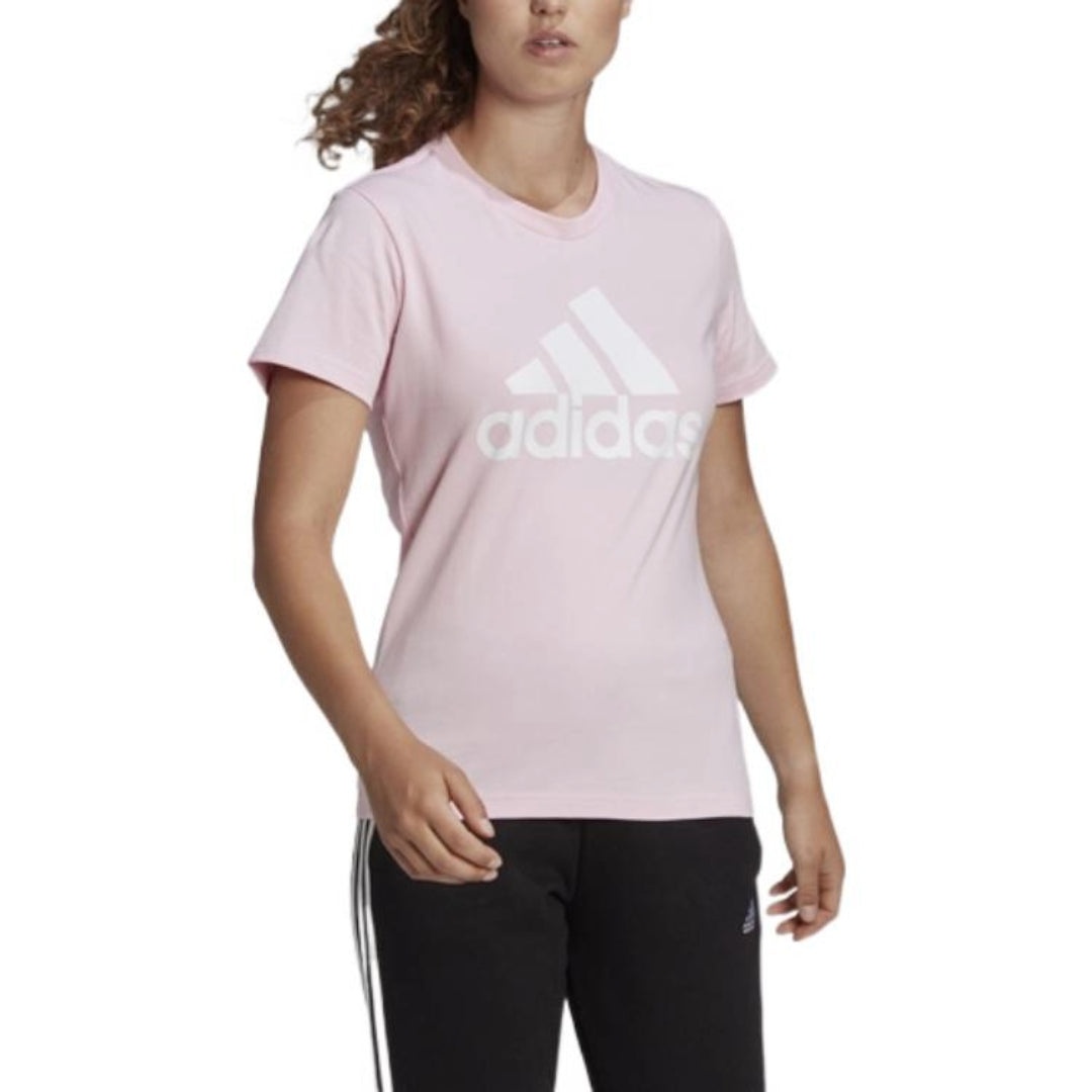 (WMNS) adidas Essentials Logo T-Shirt Asia Sizing 'Pink White' GL0726 - 2