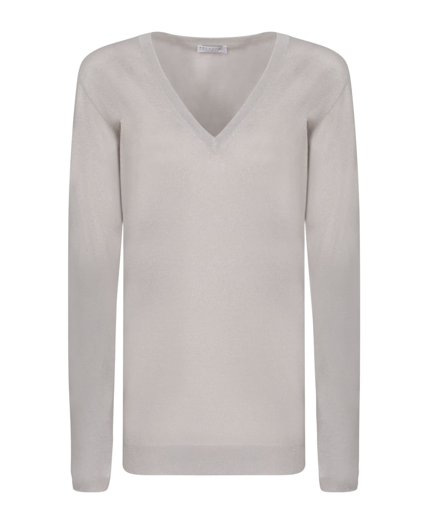 Pearl Cashmere-silk Lurex V-neck Sweater - 1