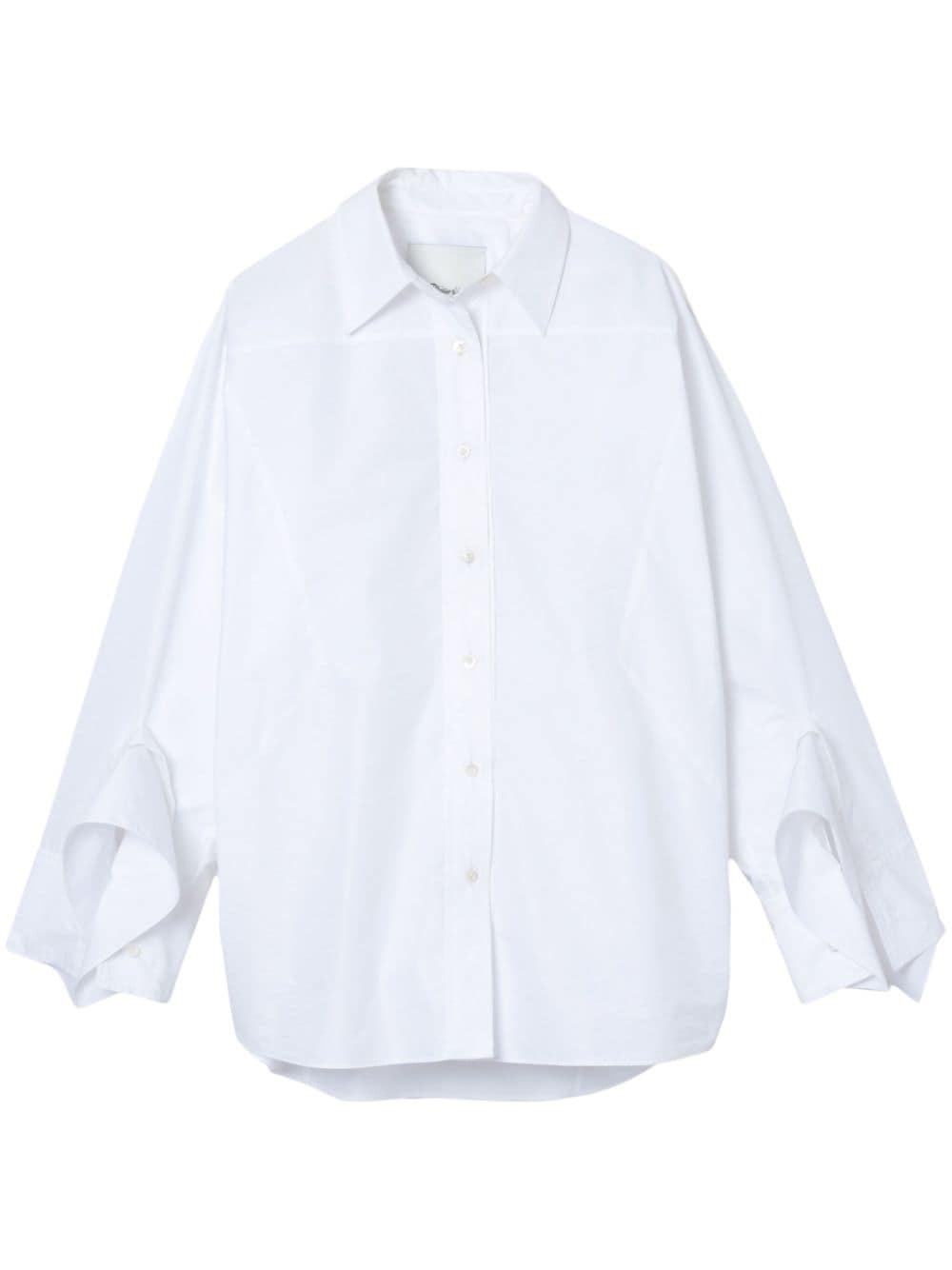 draped-cuff poplin shirt - 1