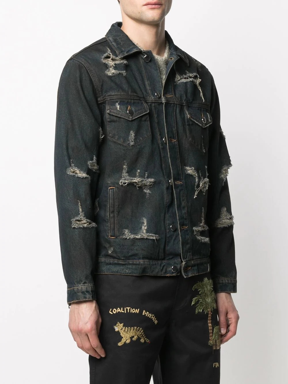 Trucker distressed denim jacket - 3