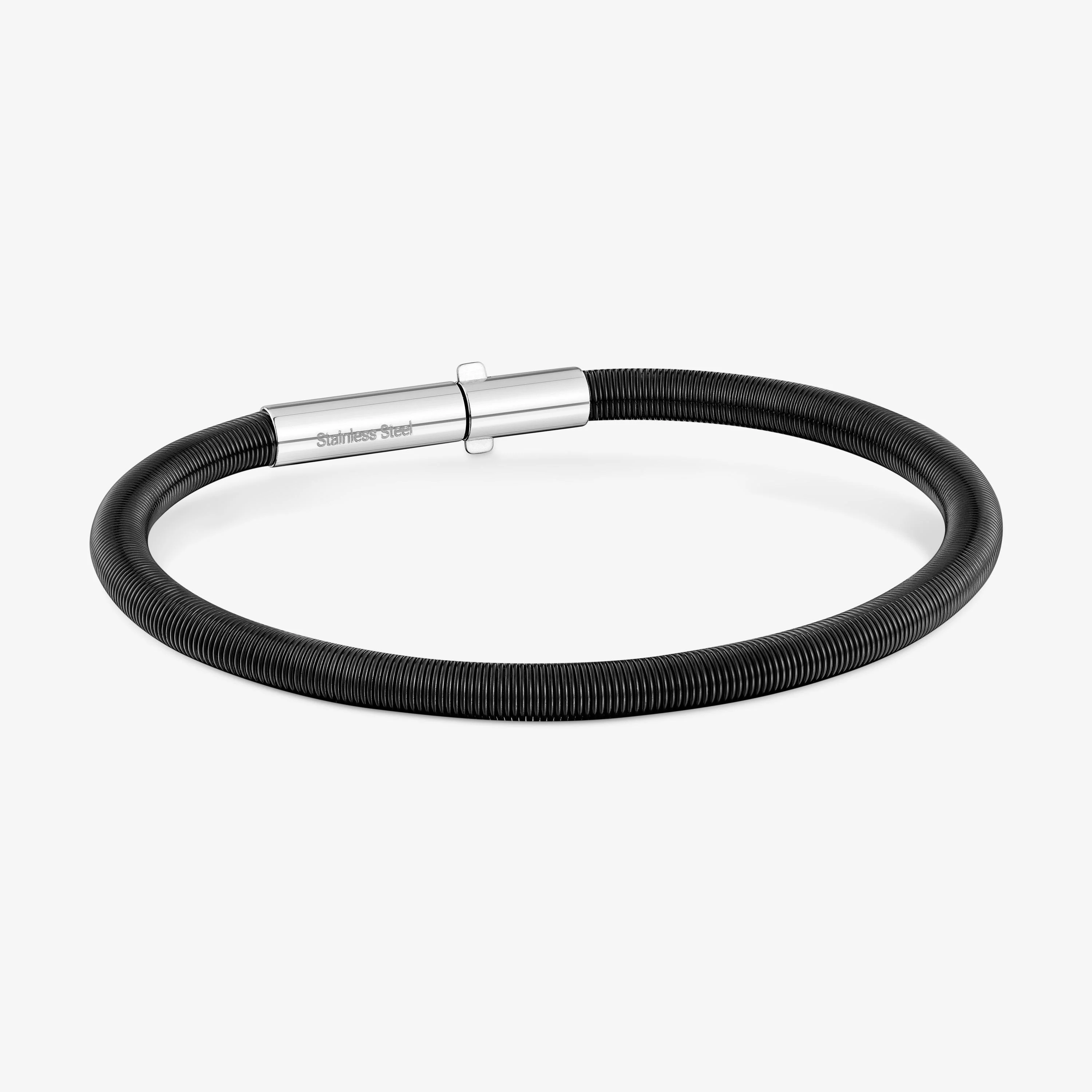 Mesh Tube black IP ´steel Bracelet 17.5 cm - 1