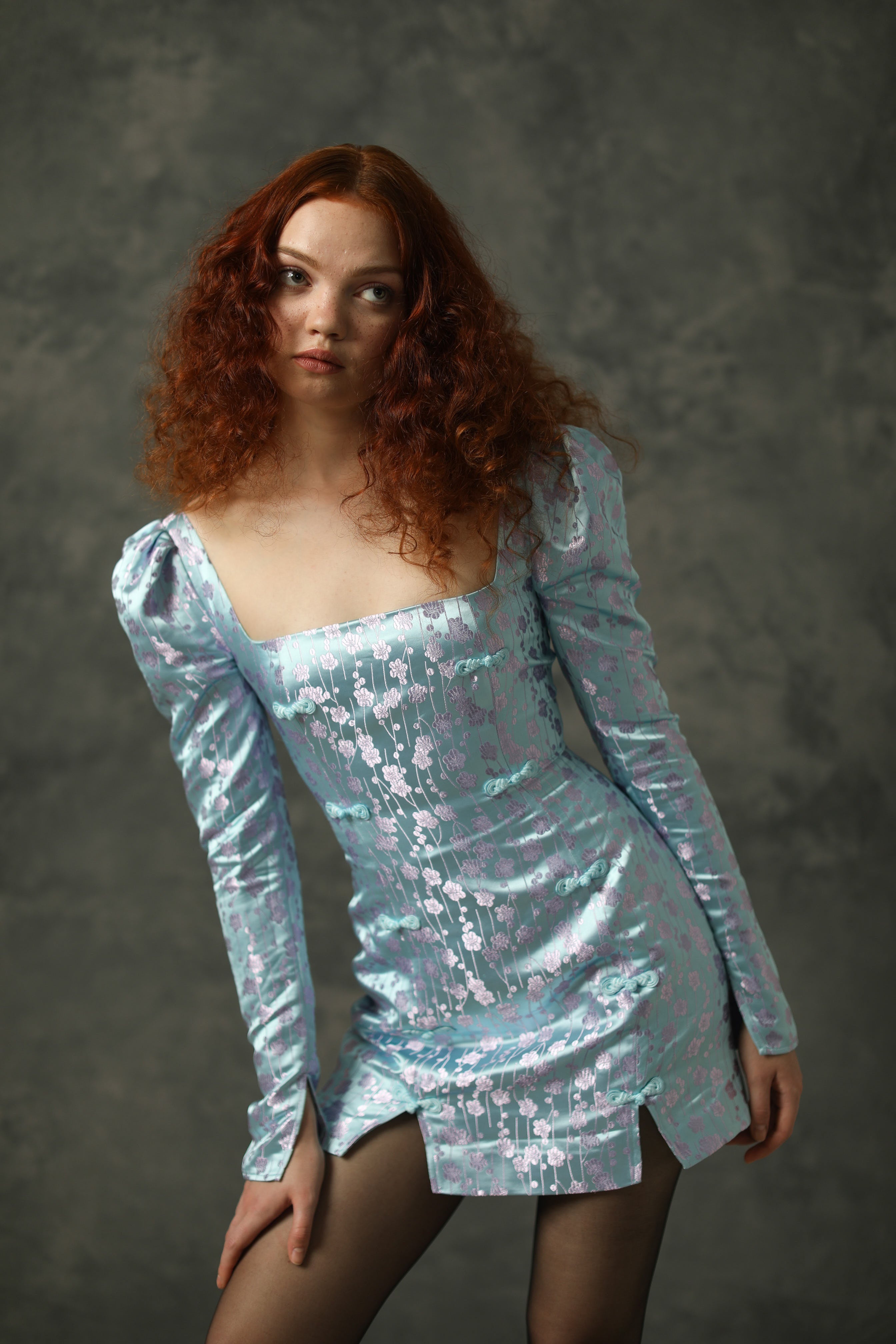 JEN CHINESE JACQUARD MINI DRESS - 5