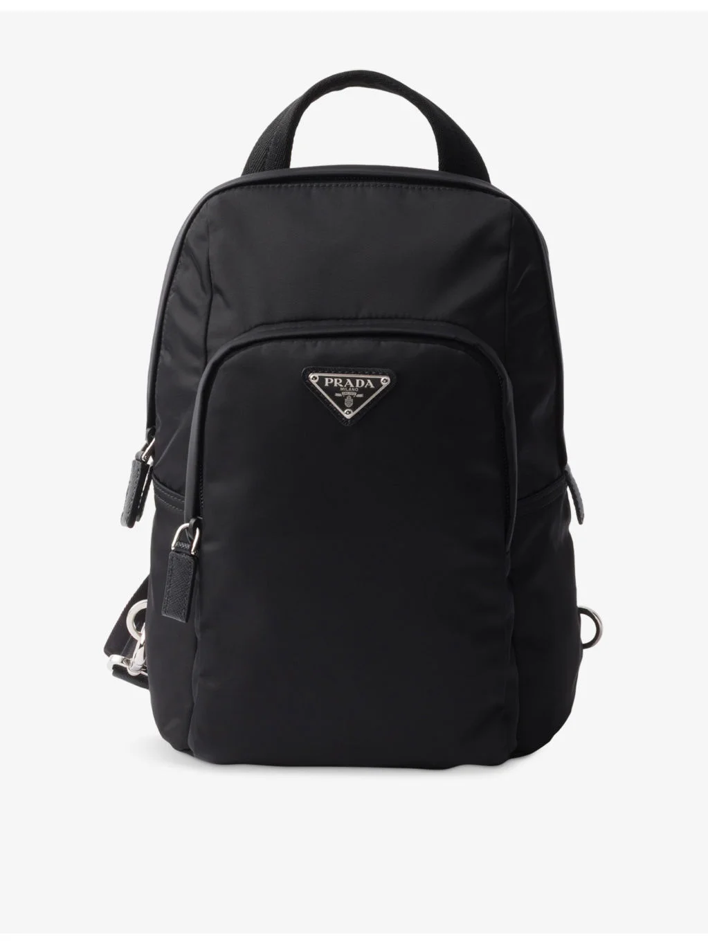 Logo-Plaque Re-Nylon and Saffiano-Leather Backpack - 1
