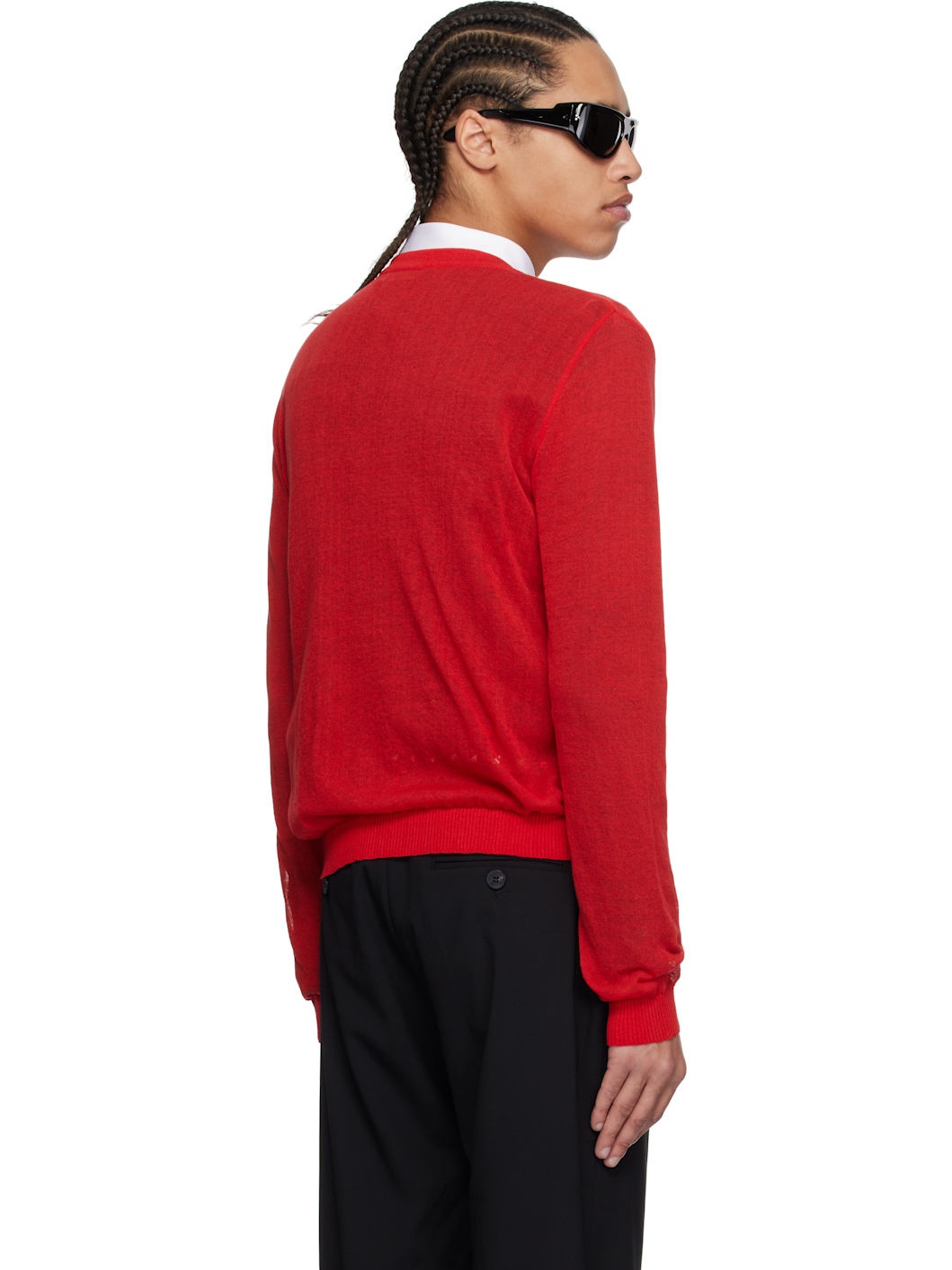 Red Sheer Cardigan - 3