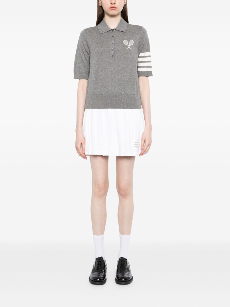 Thom Browne tennis-intarsia polo shirt outlook
