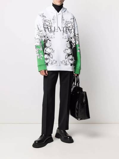 Valentino Dark Blooming print hoodie outlook