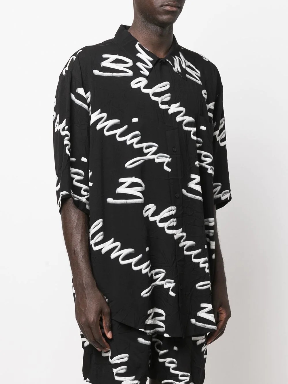 Minimal Scribble Logo-print shirt - 4