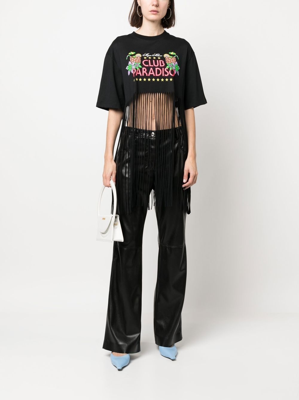 graphic-print frayed T-Shirt - 2