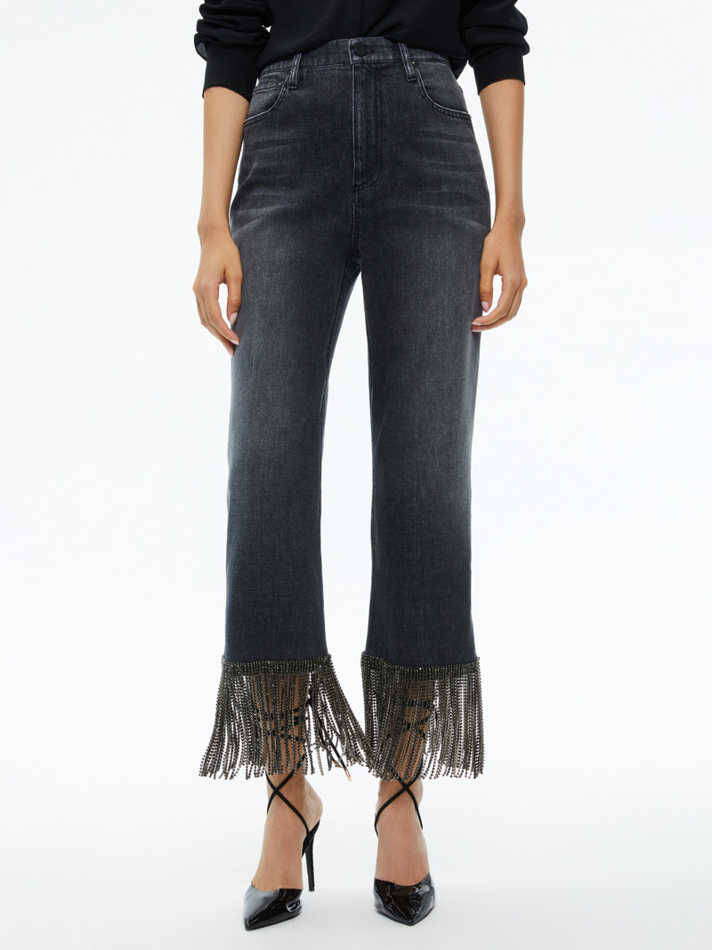 AMAZING CRYSTAL FRINGE HEM JEAN 2