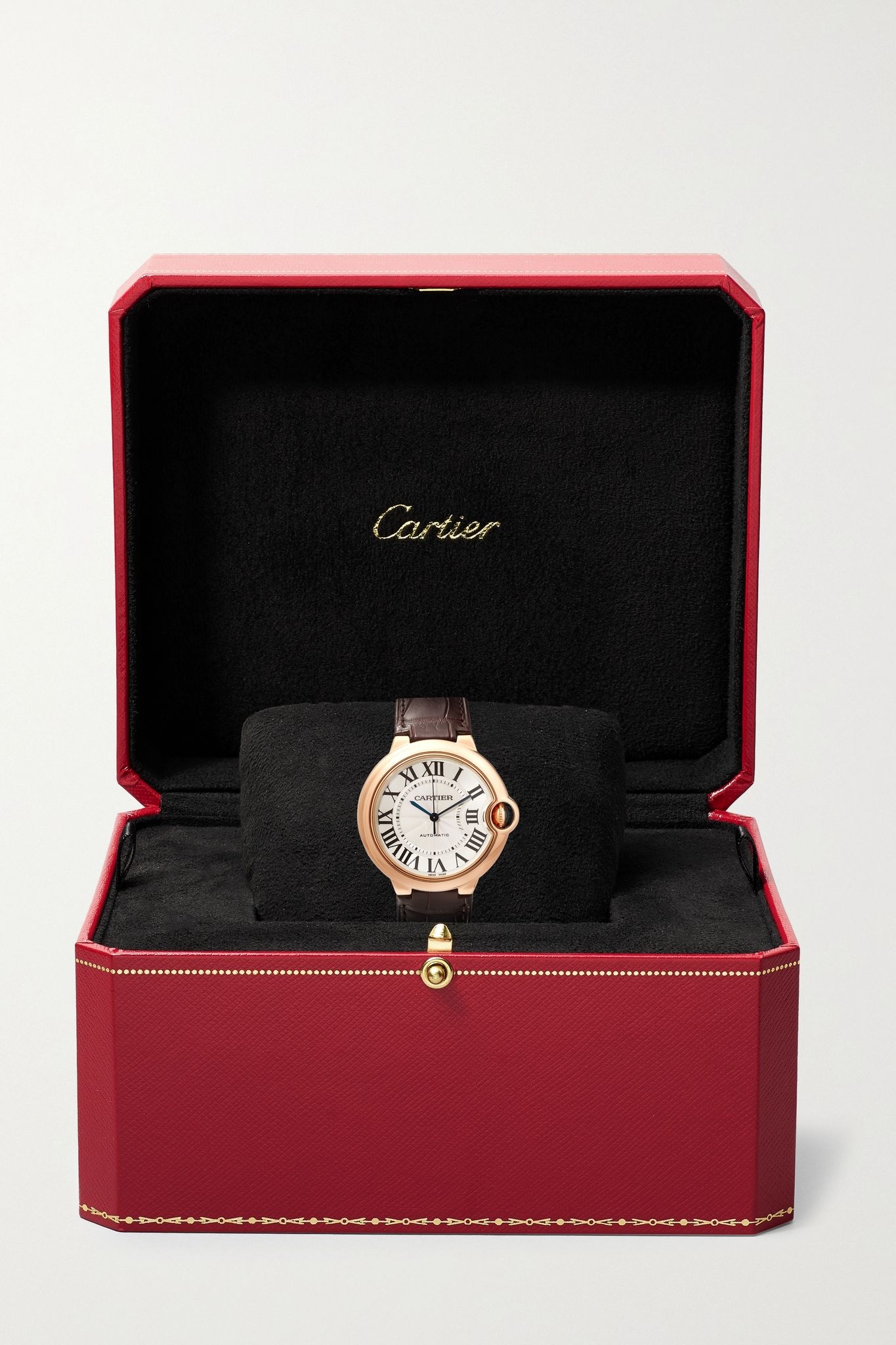 Ballon Bleu de Cartier 33mm 18-karat pink gold and alligator watch - 7