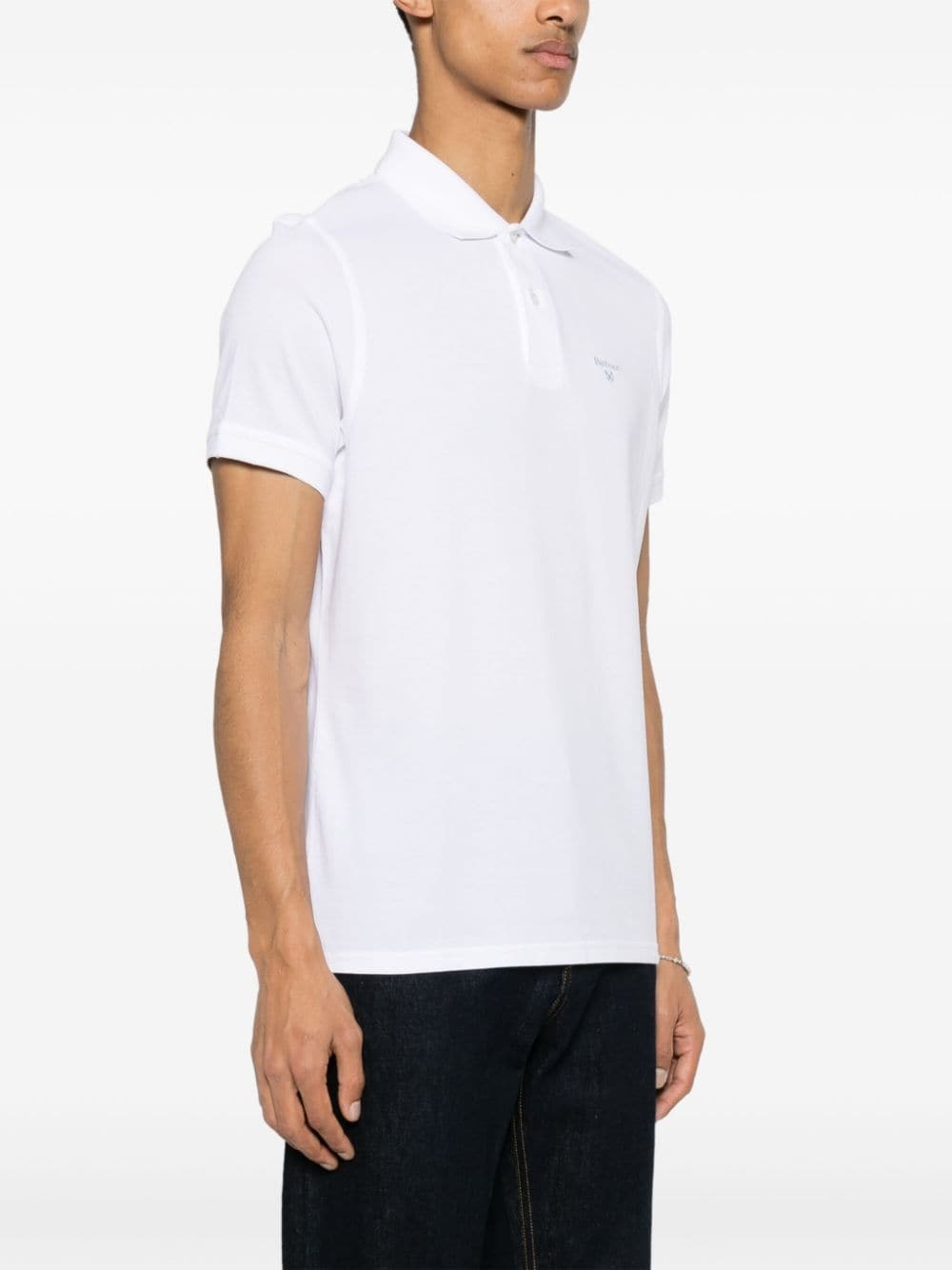 logo-embroidered cotton polo shirt - 3
