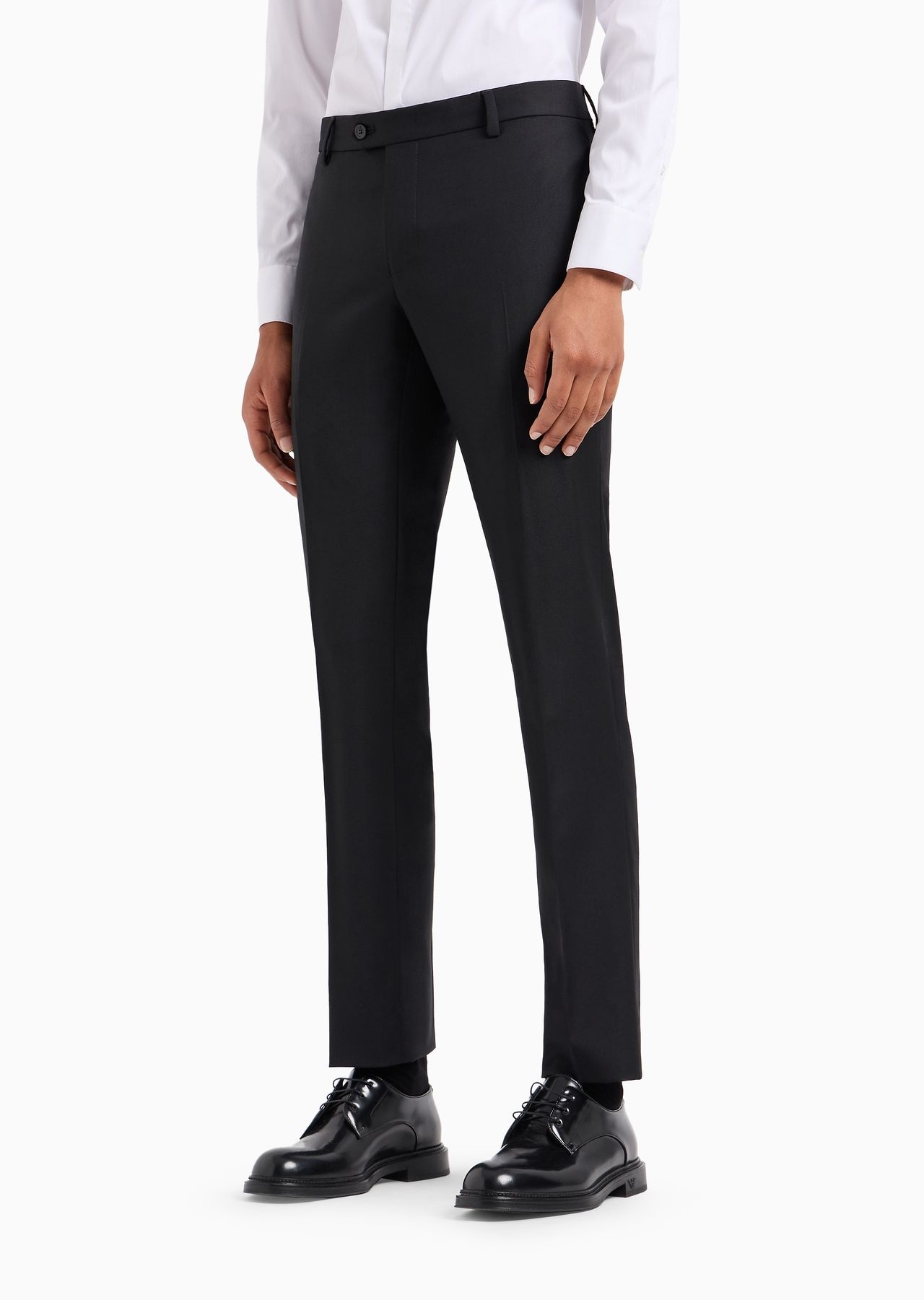 Worsted virgin-wool, creased trousers - 2