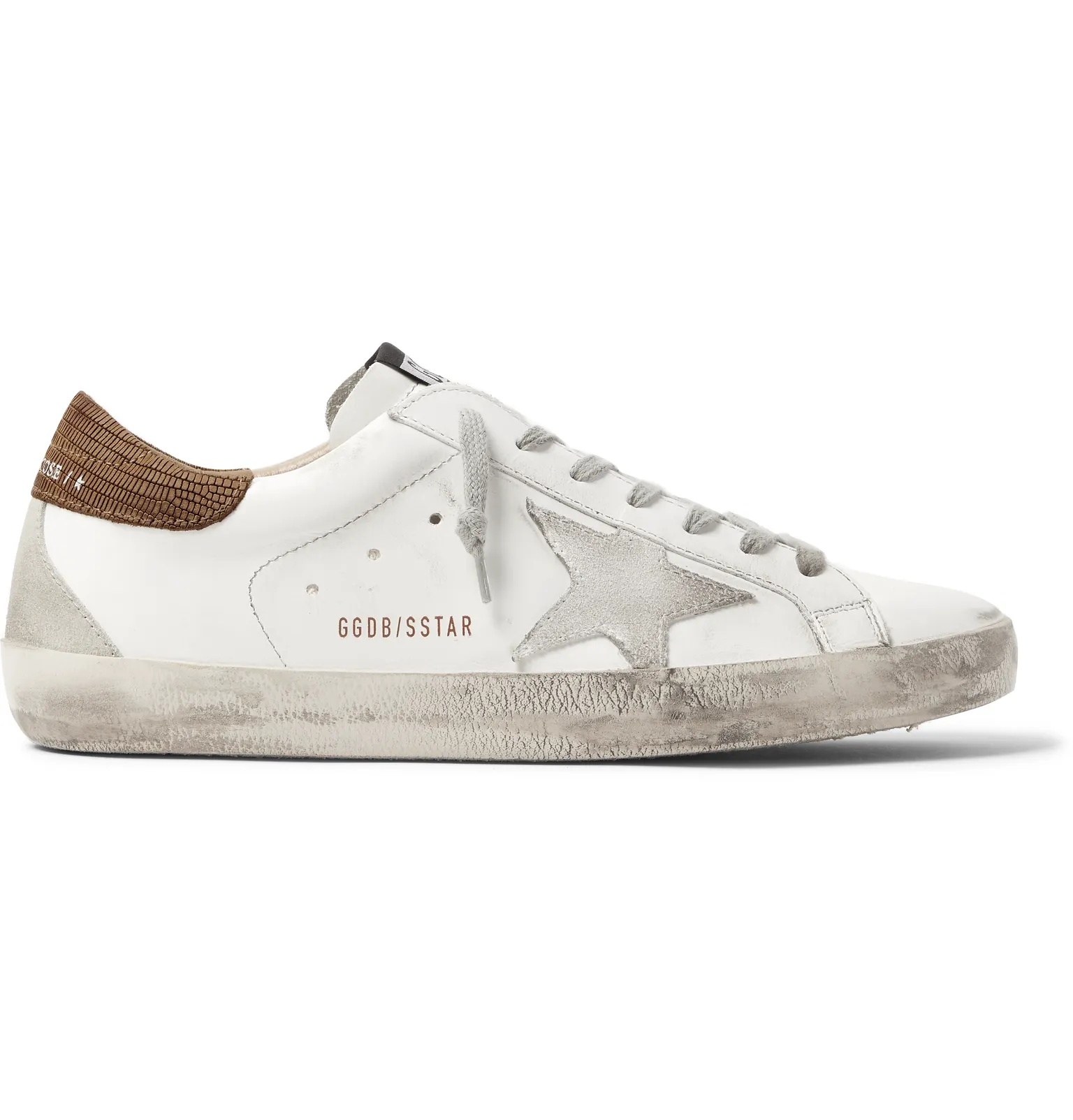 Superstar Distressed Leather and Suede Sneakers - 1